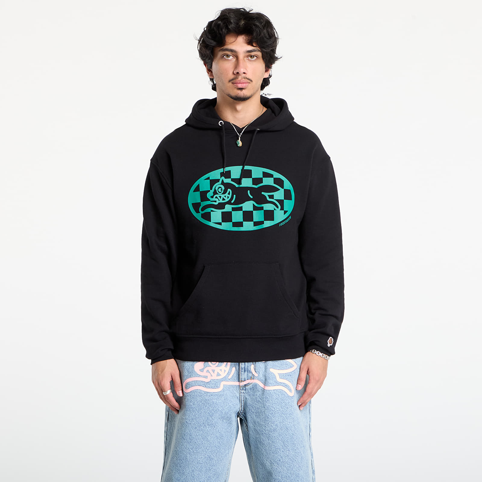 Mikiny Billionaire Boys Club Icecream Checker Running Dog Popover Hood Black