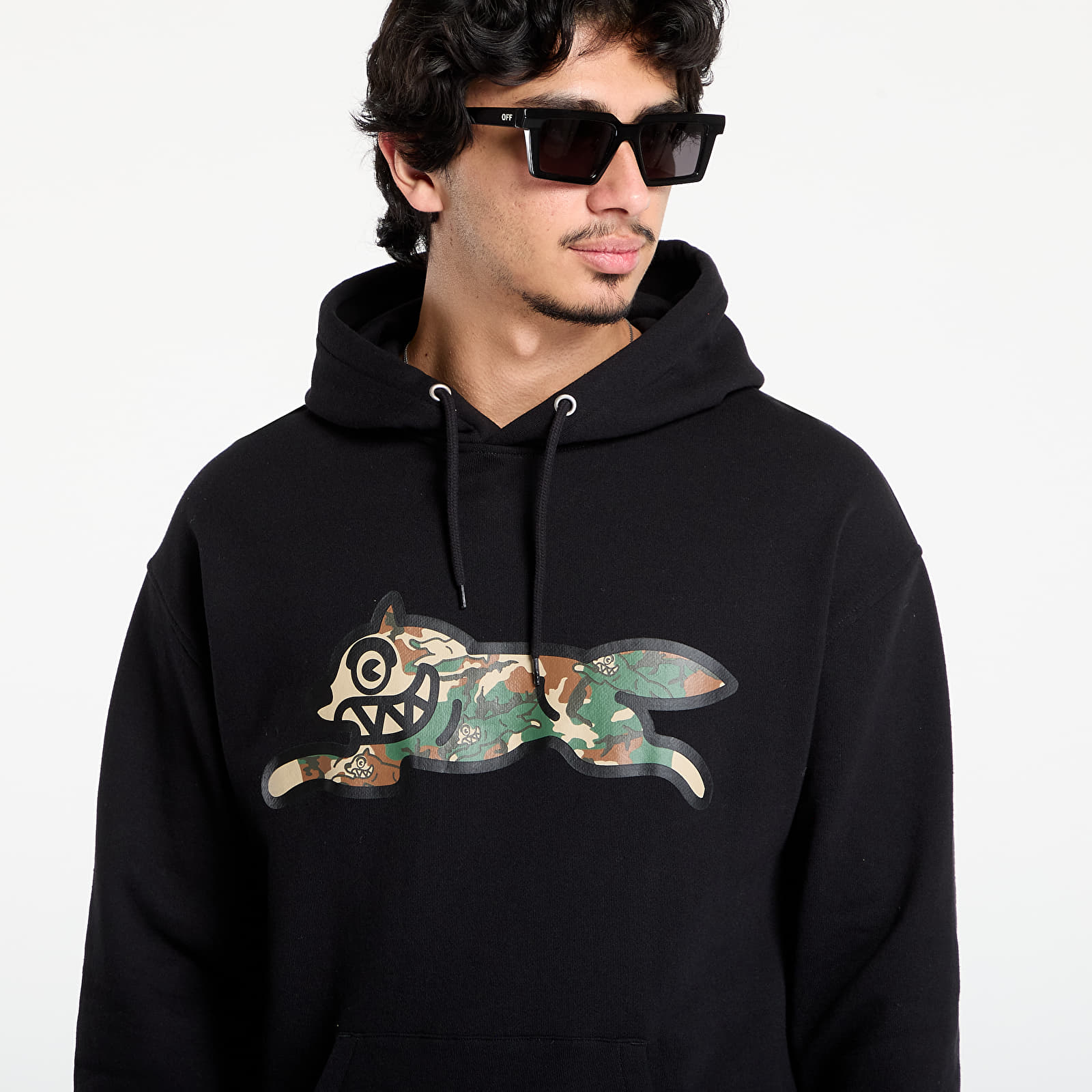 Mikiny Billionaire Boys Club Icecream Woodland Camo Running Dog Popover Hood Black