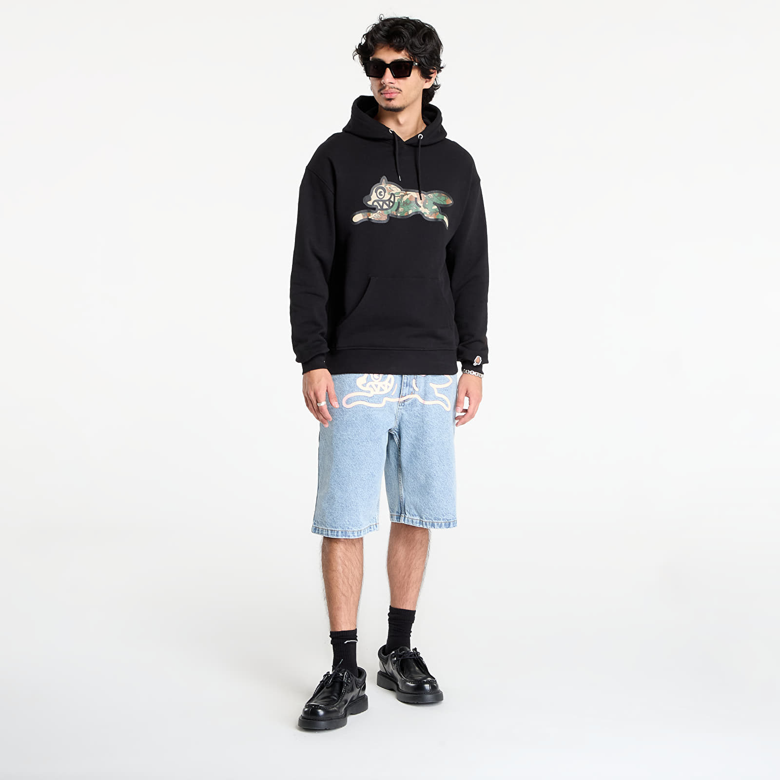 Mikiny Billionaire Boys Club Icecream Woodland Camo Running Dog Popover Hood Black