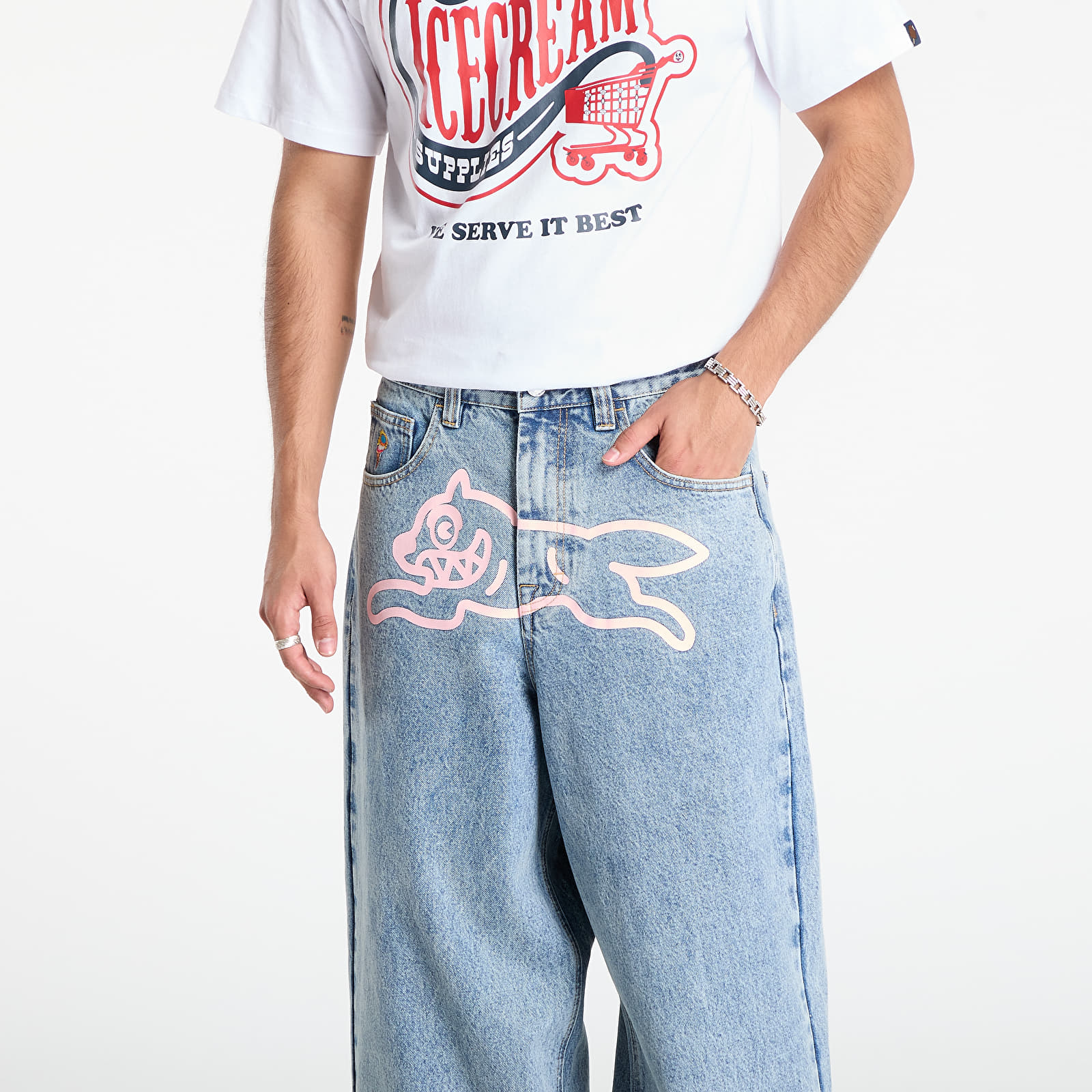 Džínsy Billionaire Boys Club Icecream Running Dog Triple Scoop Denim Pants Heavy Wash Blue