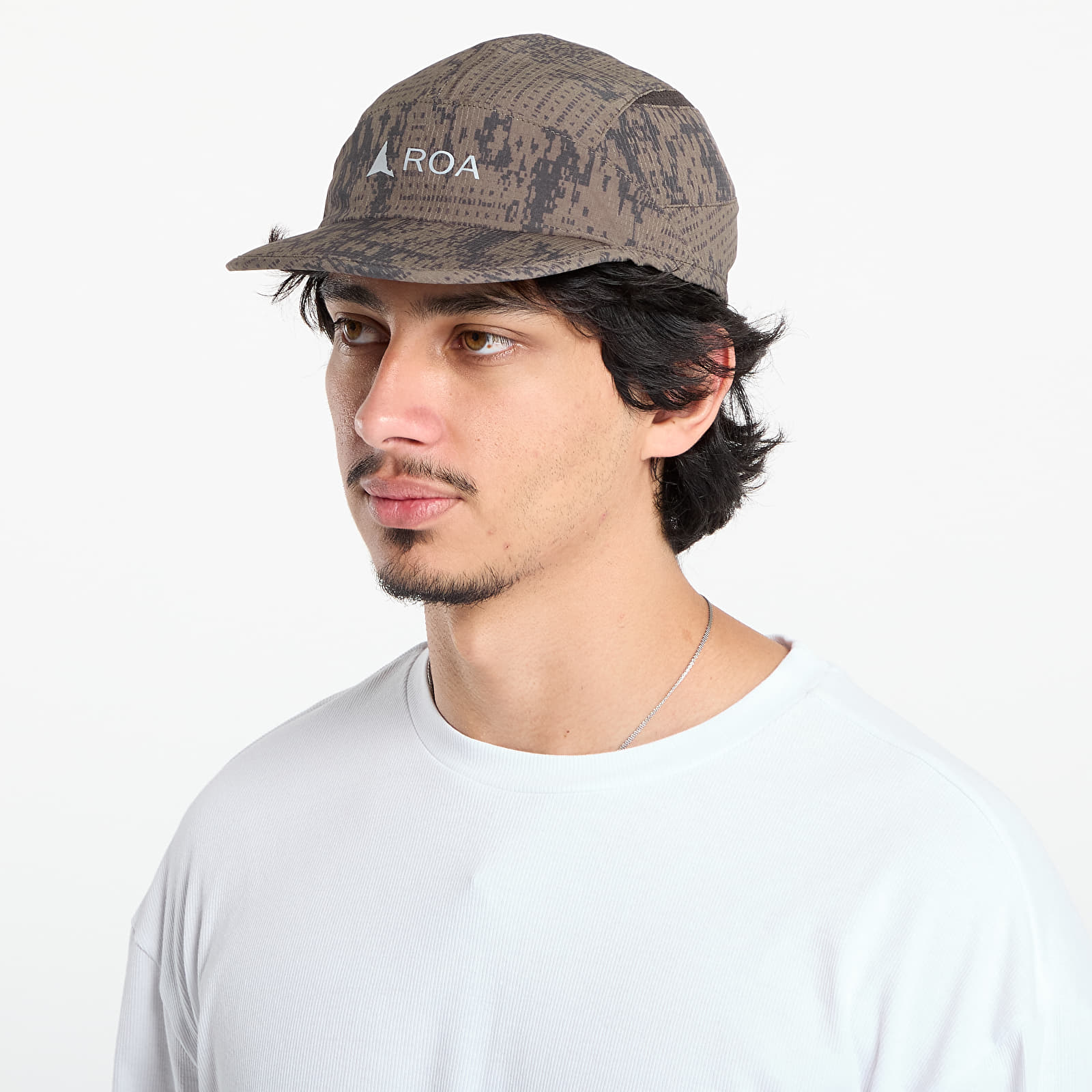 Vyriškos kepurės ROA Bri Melted Print Open Weave Cap Dark Olive