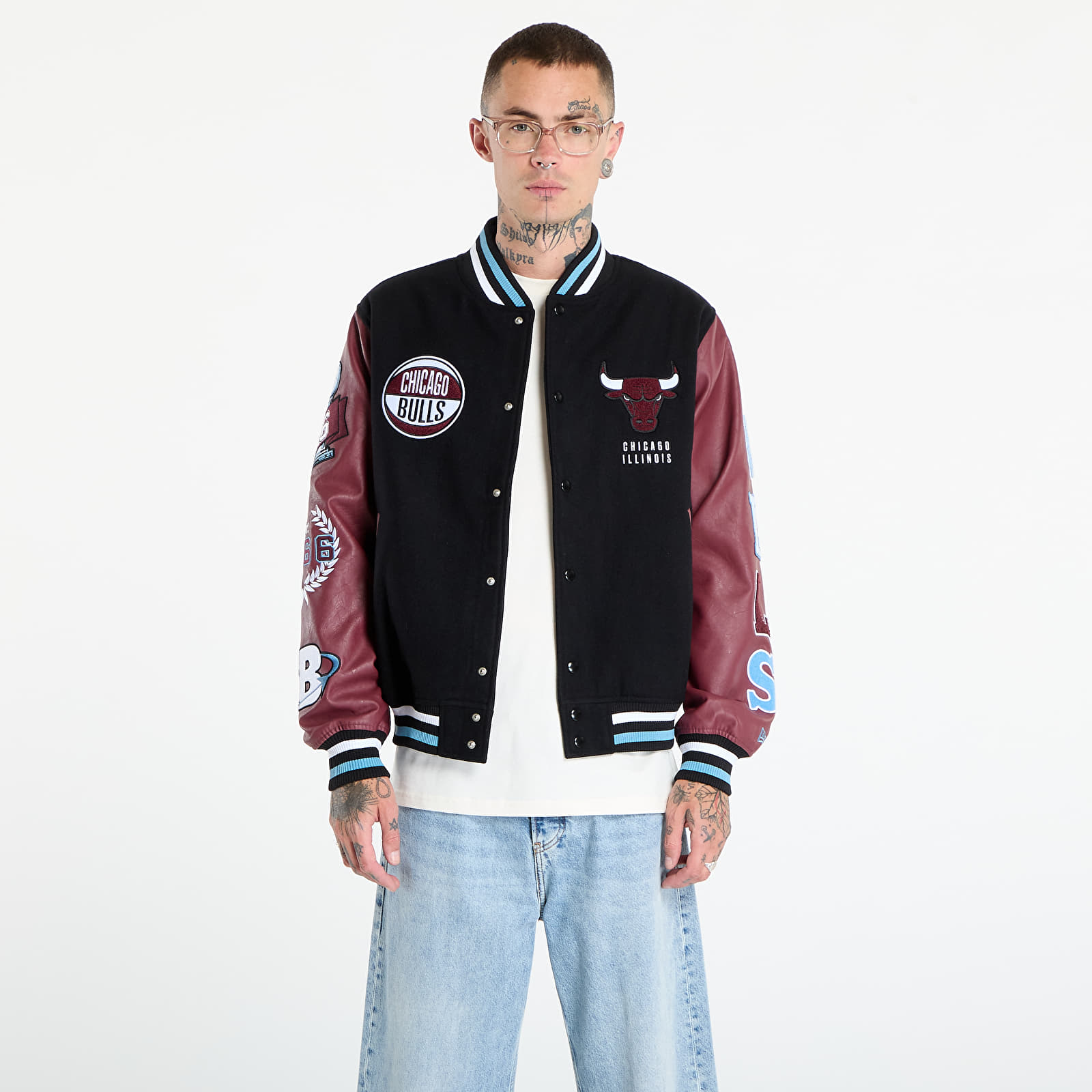 Jackets New Era NBA Patch Varsity Chicago Bulls Black