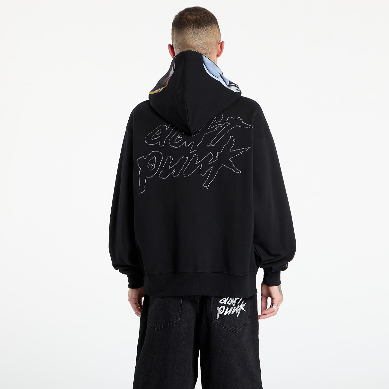 Hoodies and sweatshirts PLEASURES Daft Club Ram Zip Hoodie Black