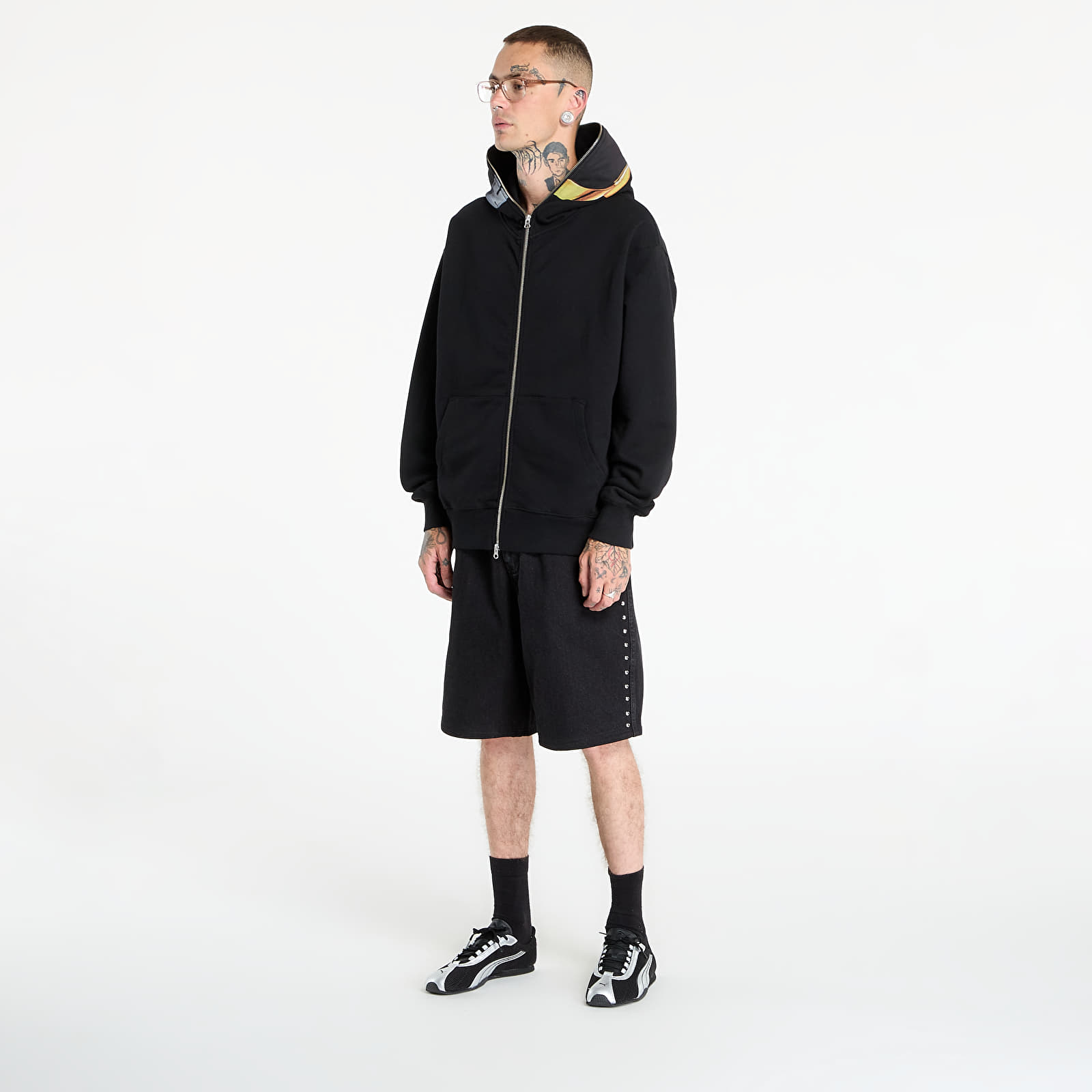 Hoodies and sweatshirts PLEASURES Daft Club Ram Zip Hoodie Black
