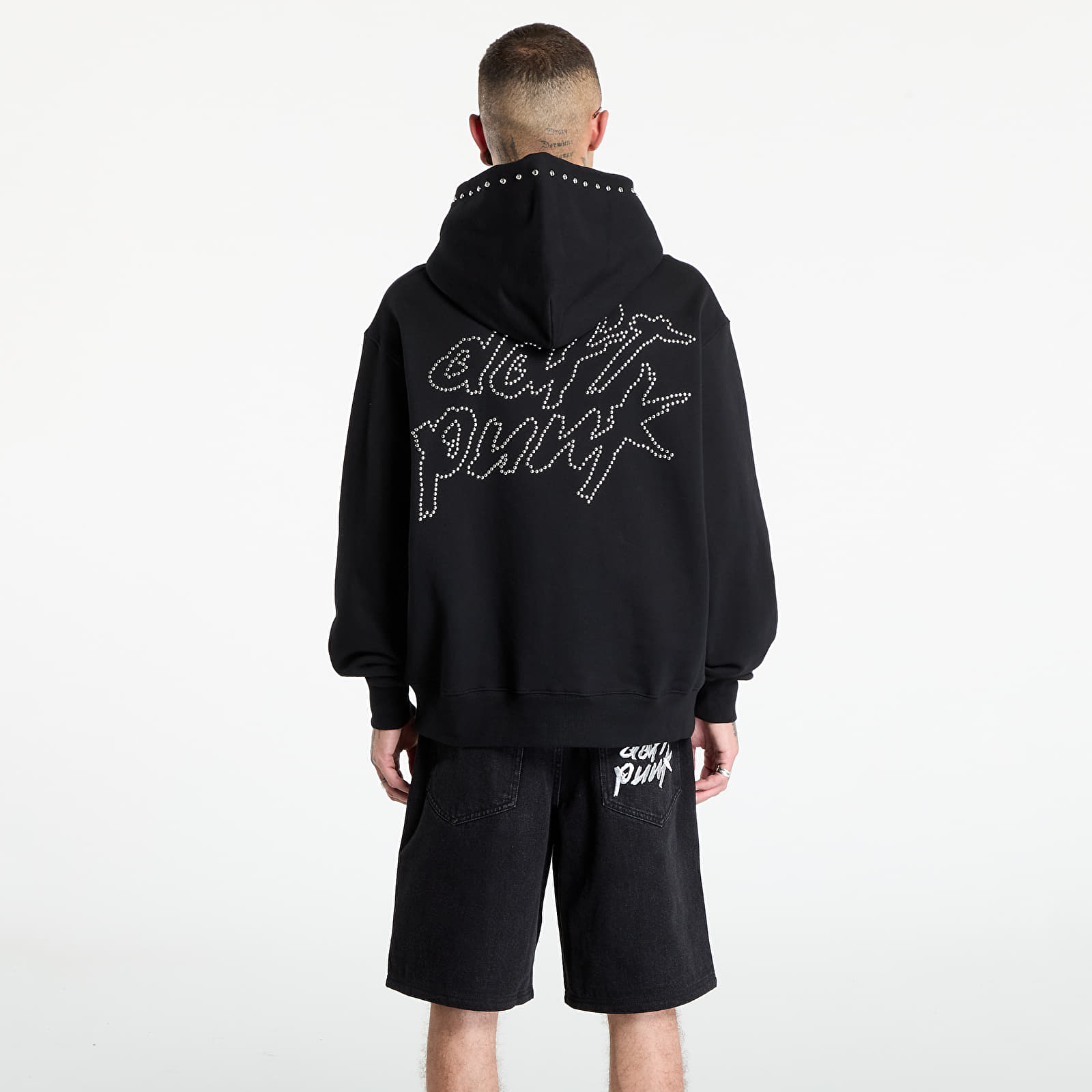 Hoodies and sweatshirts PLEASURES Daft Club Lucky Studded Hoodie Black