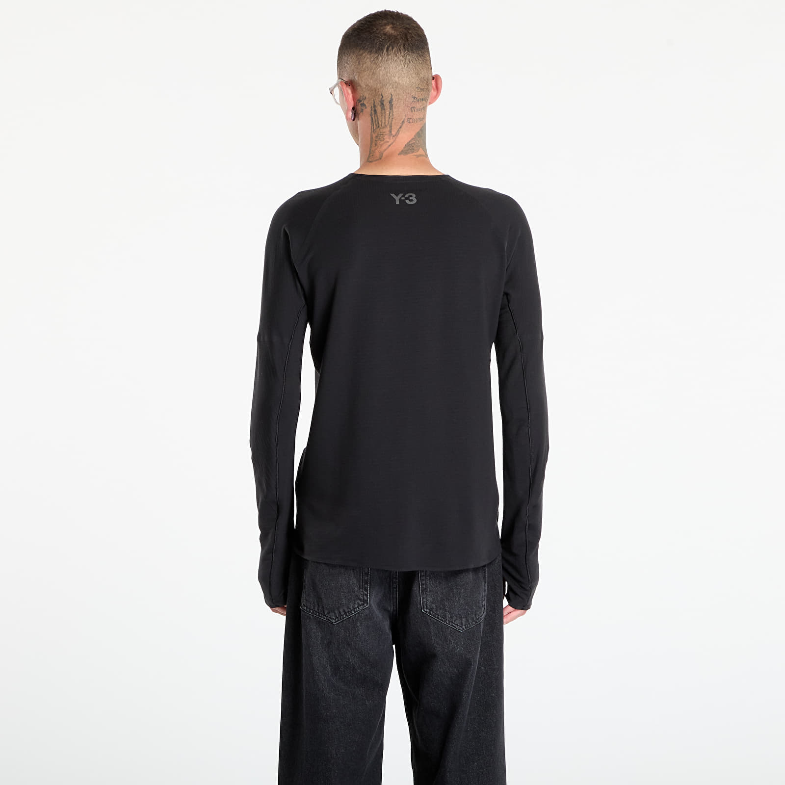 T-skjorter Y-3 M Running Long Sleeve T-Shirt Black