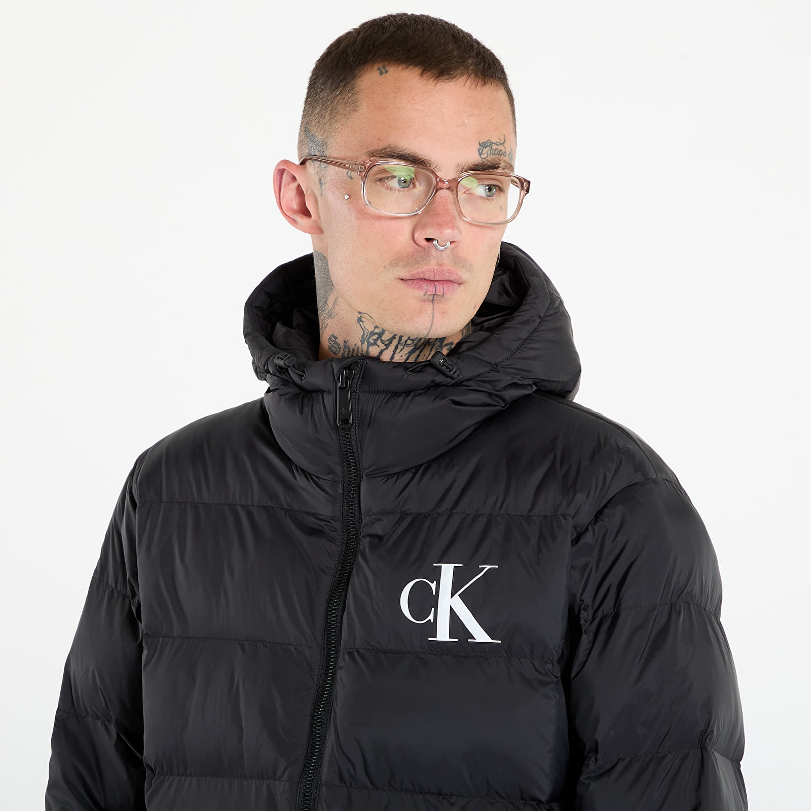 Puffer jackets Calvin Klein Jeans Ls Nylon Monogram Pu Jacket Black