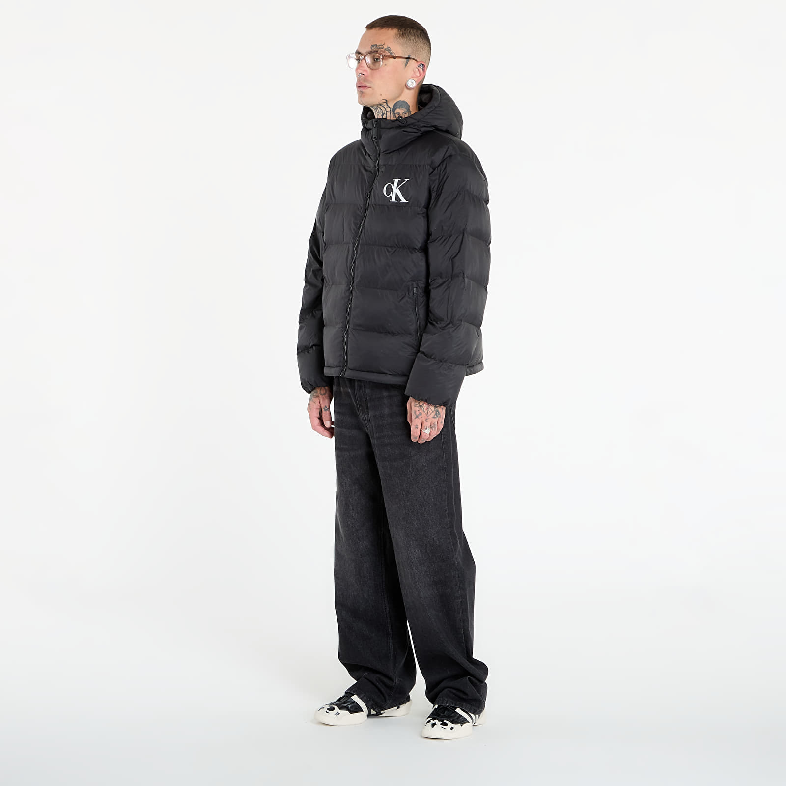 Puffer jackets Calvin Klein Jeans Ls Nylon Monogram Pu Jacket Black
