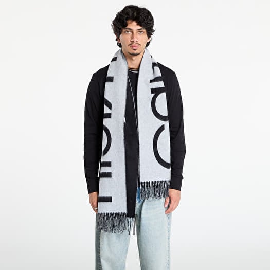 Tørklæde Calvin Klein Bold Logo Brushed Scarf Black