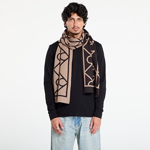 Tørklæde Calvin Klein Emblem Aop Jcq Fine Scarf Black