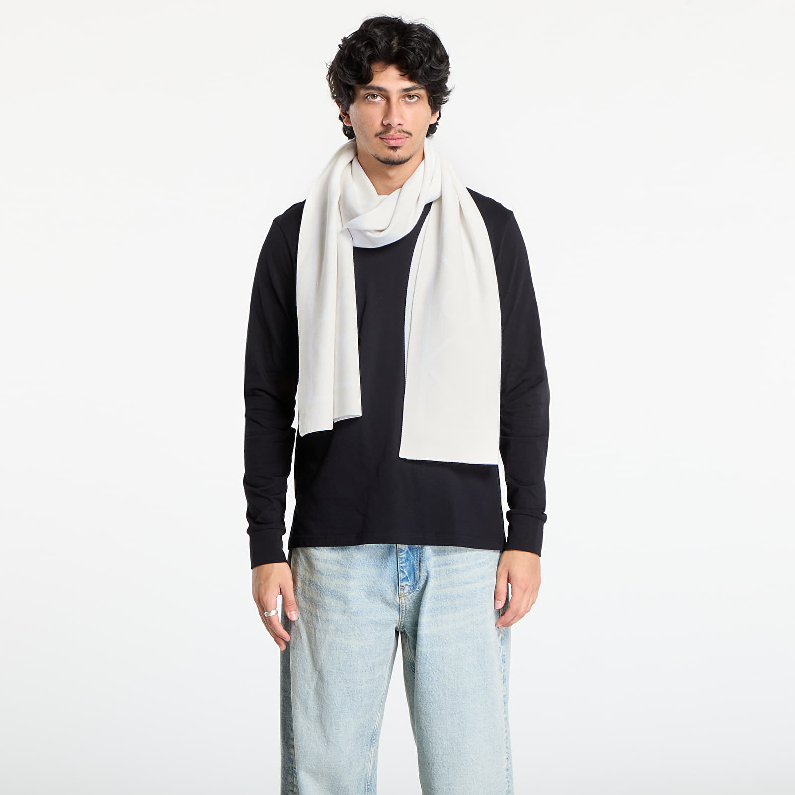 Tørklæder til mænd Calvin Klein Emblem Aop Jcq Fine Scarf Khaki