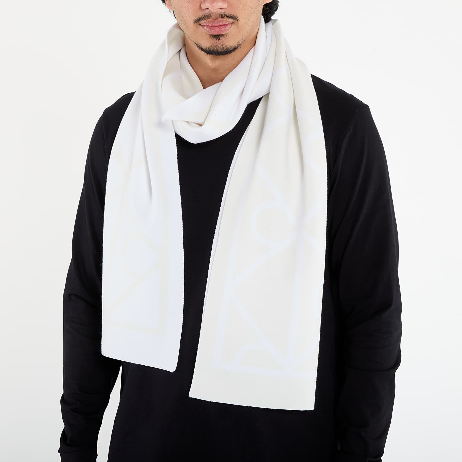 Tørklæder til mænd Calvin Klein Emblem Aop Jcq Fine Scarf Khaki