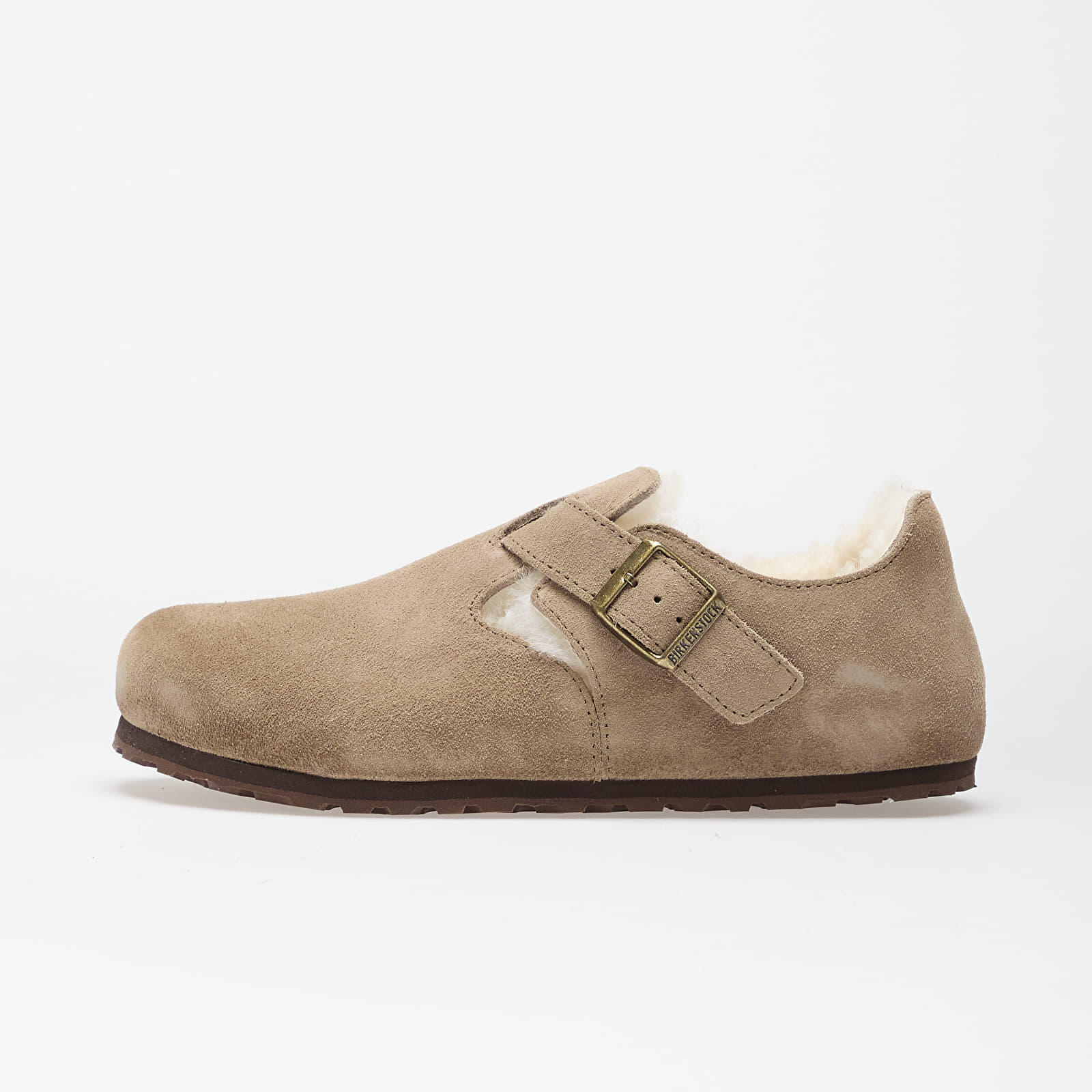 Women's shoes Birkenstock London Shearling Suede Leather Taupe