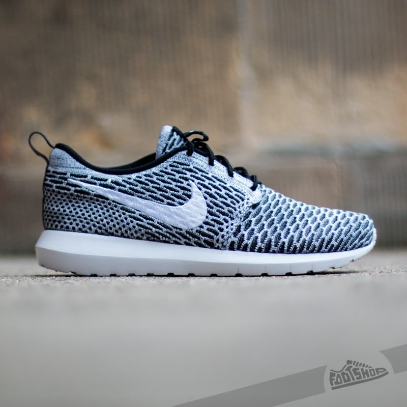 Zapatillas Hombre Nike Flyknit Rosherun Black/White-Dark Grey