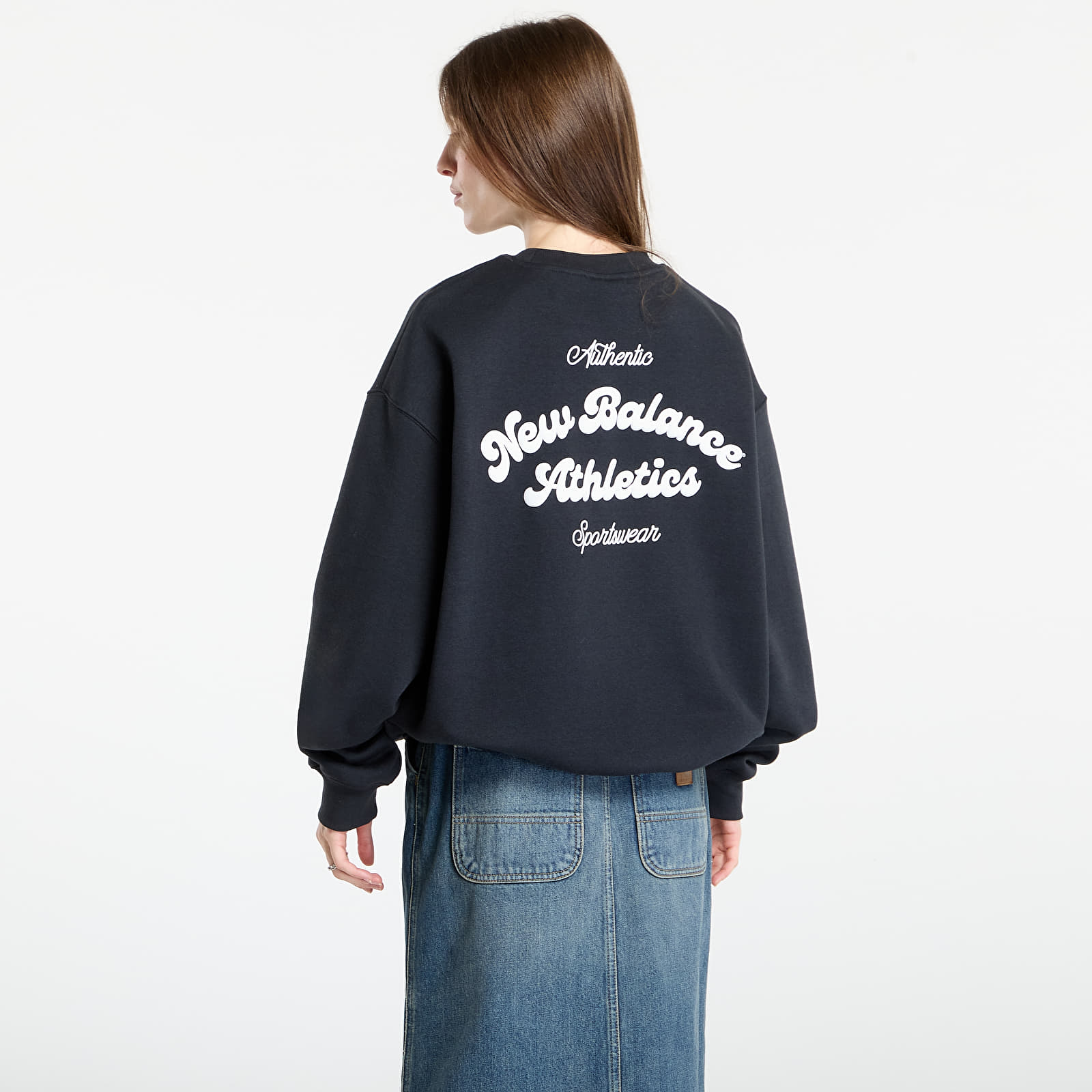 Hoodies and sweatshirts New Balance Linear Heritage Fleece Crew Black