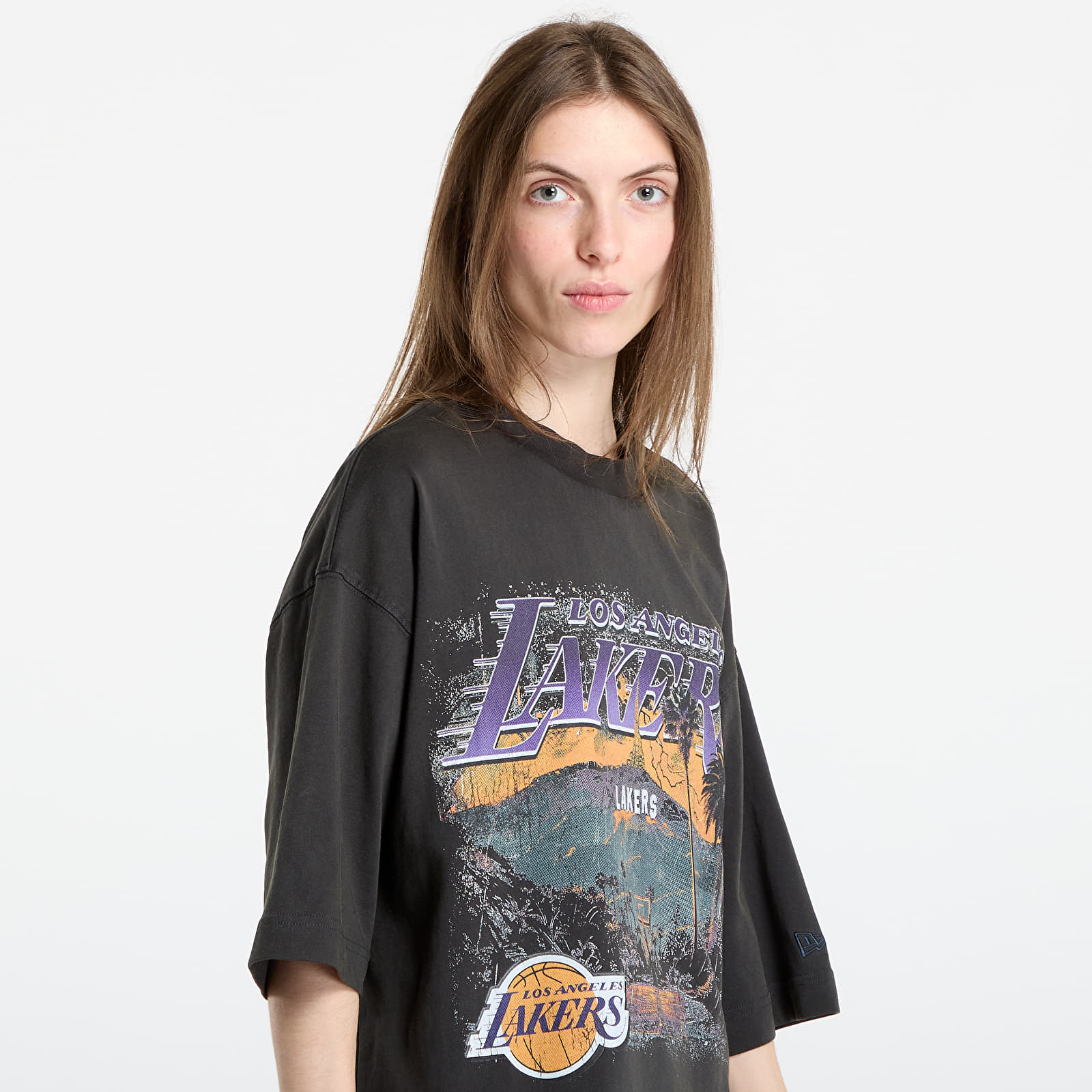 T-shirts New Era NBA Washed Graphic Los Angeles Lakers T-Shirt UNISEX Heather Gray