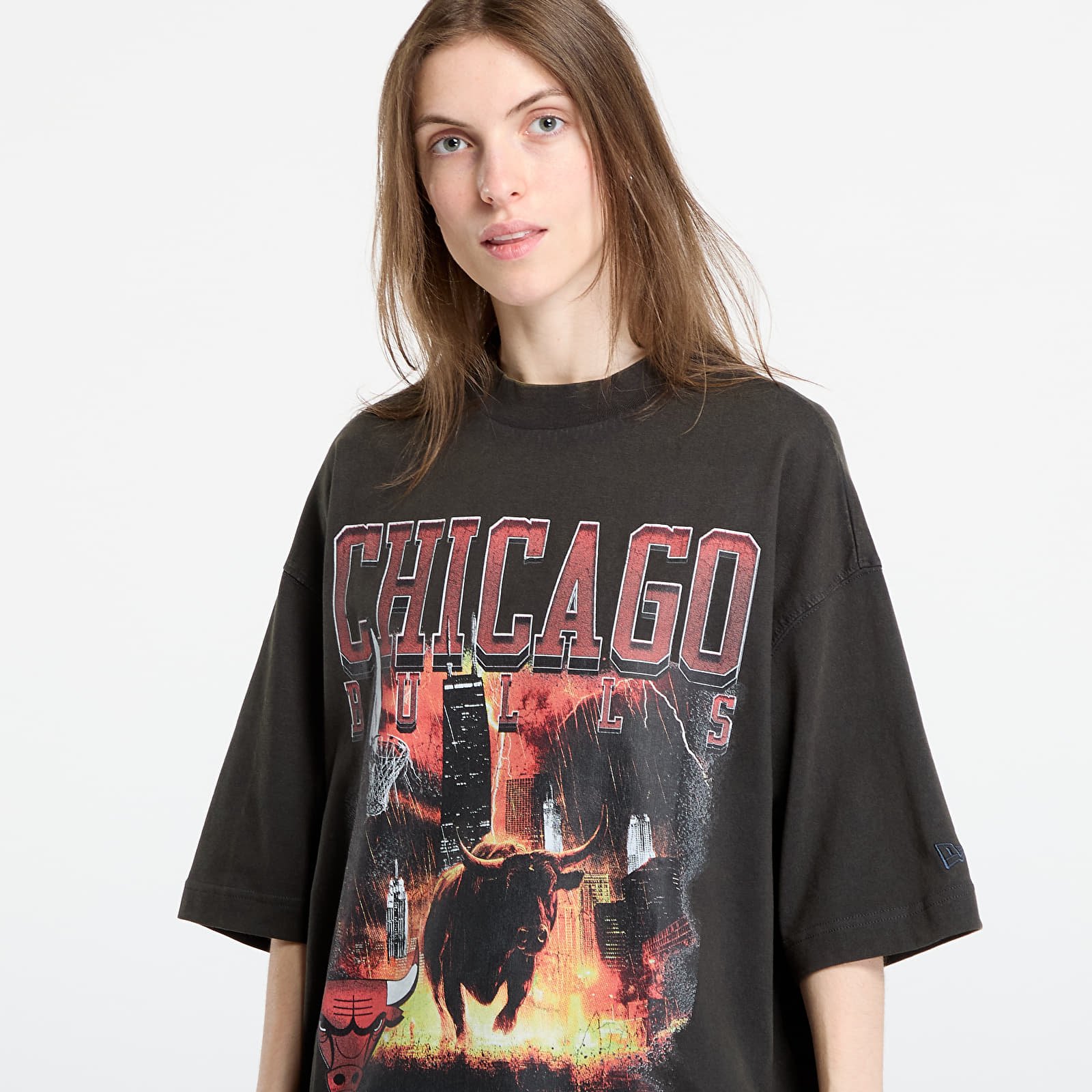 T-shirts New Era NBA Washed Graphic Chicago Bulls UNISEX Heather Gray