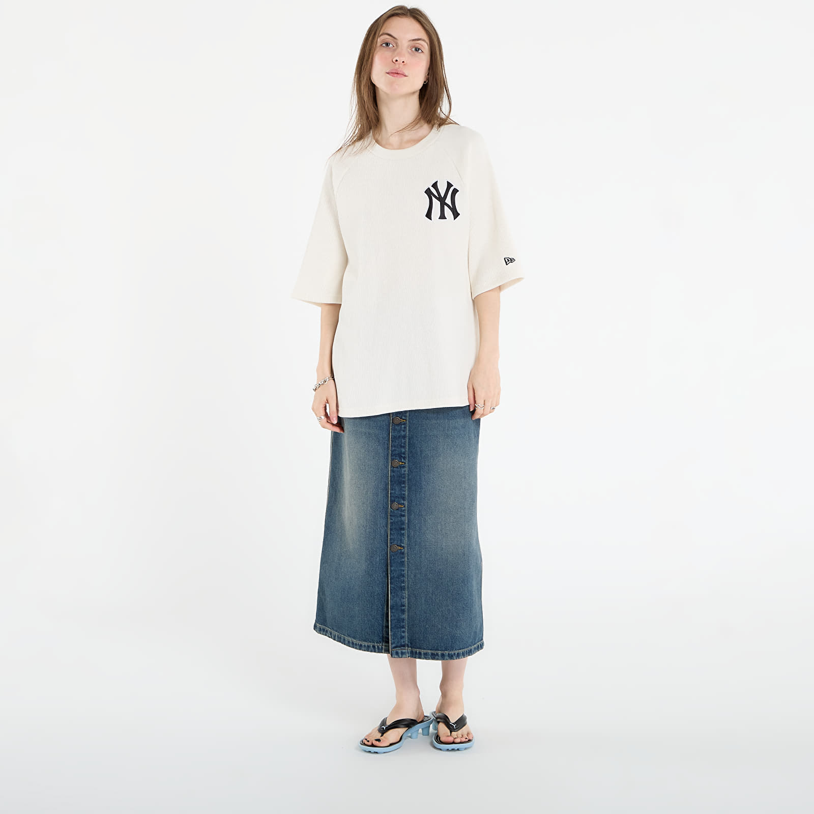 Magliette New Era MLB Waffle New York Yankees UNISEX Off White