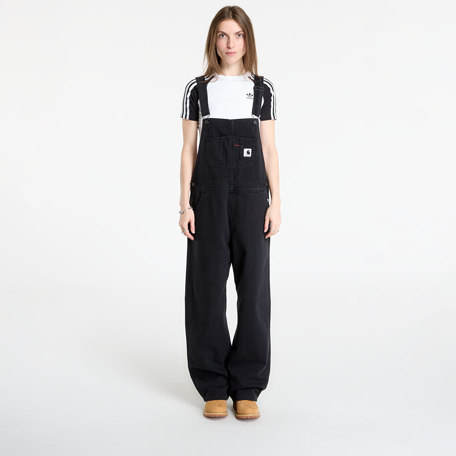 Teksad Carhartt WIP W' Bib Overall Straight Black Stone Washed