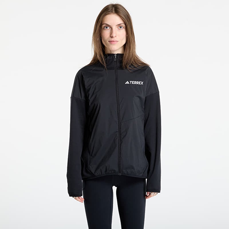 Bunda adidas Terrex Xperior Climawarm+ Wind Light Fleece Hooded Jacket Black/ Carbon/ Semi Impact Orange