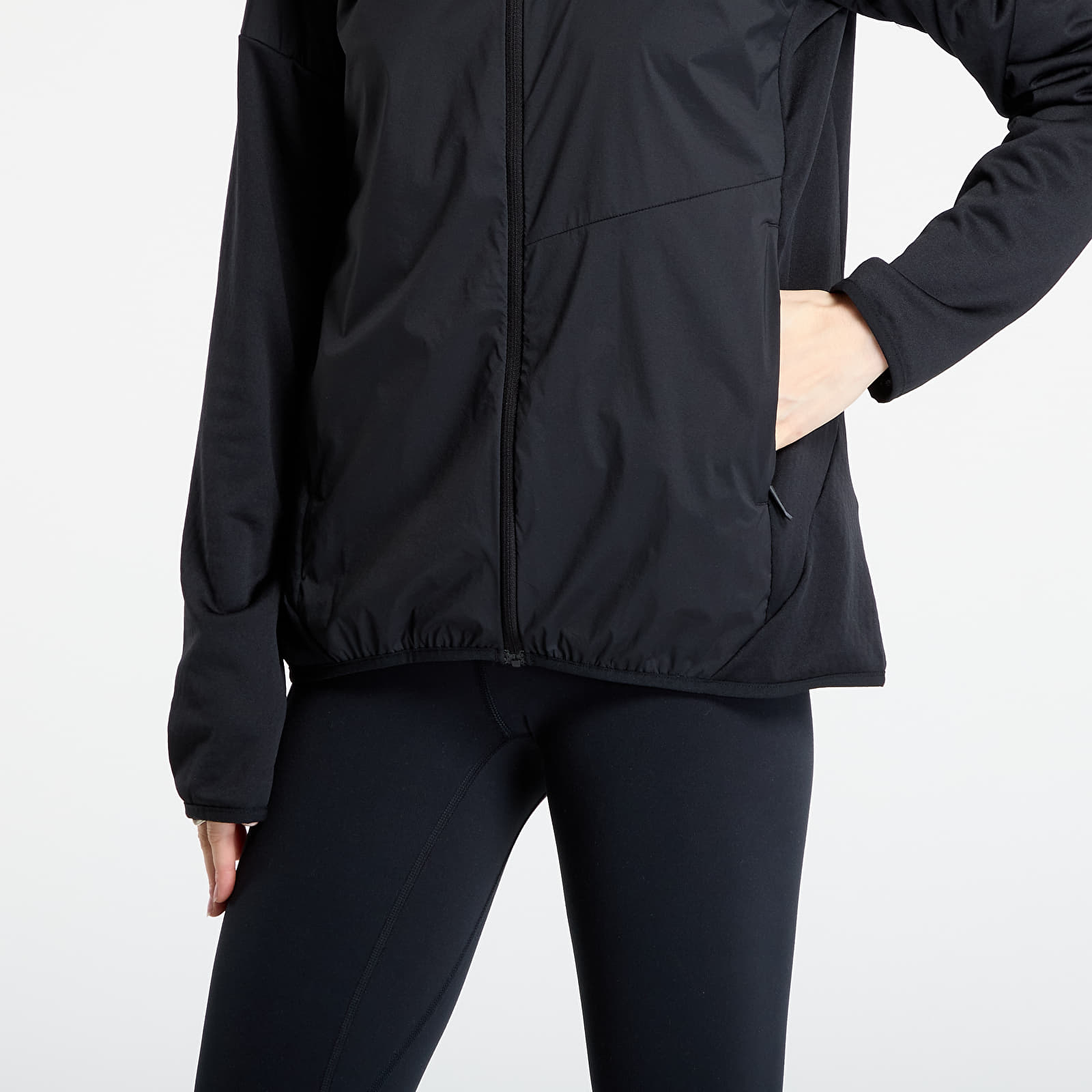 Jakker adidas Terrex Xperior Climawarm+ Wind Light Fleece Hooded Jacket Black/ Carbon/ Semi Impact Orange