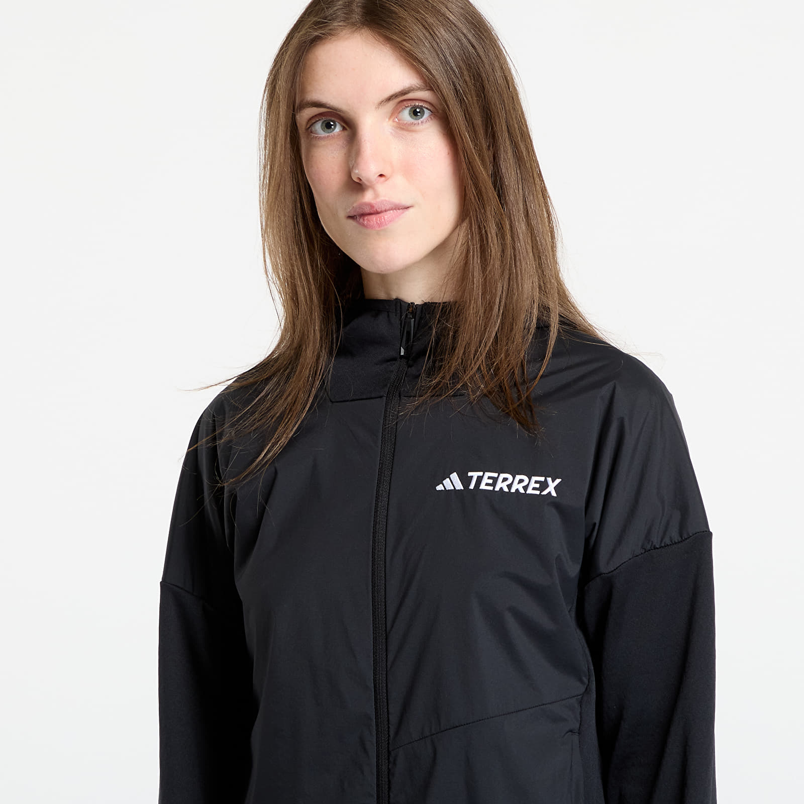 Jakker adidas Terrex Xperior Climawarm+ Wind Light Fleece Hooded Jacket Black/ Carbon/ Semi Impact Orange