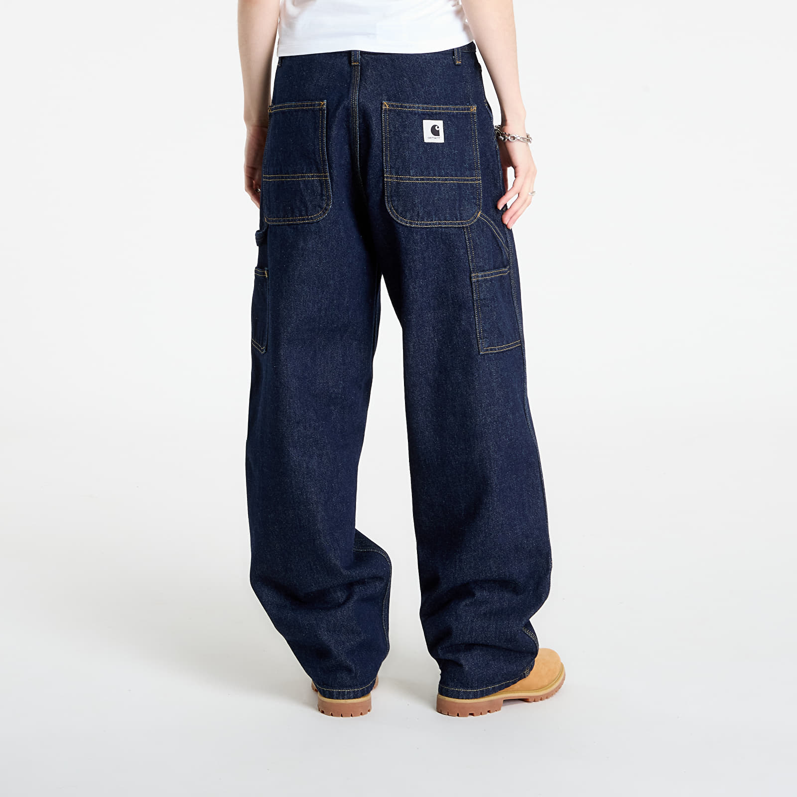 Džínsy Carhartt WIP W' Brandon Double Knee Pant Blue Rinsed