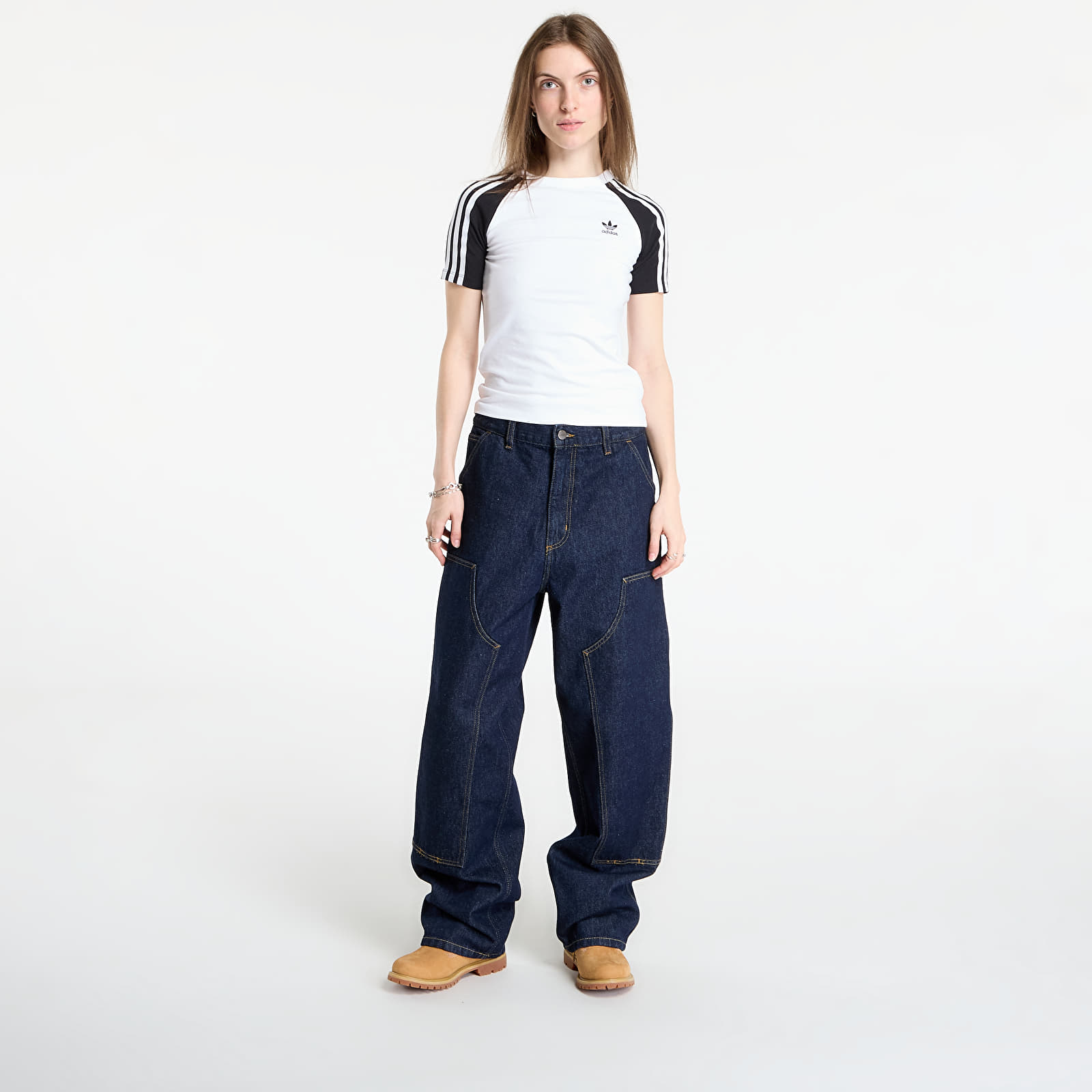 Džínsy Carhartt WIP W' Brandon Double Knee Pant Blue Rinsed