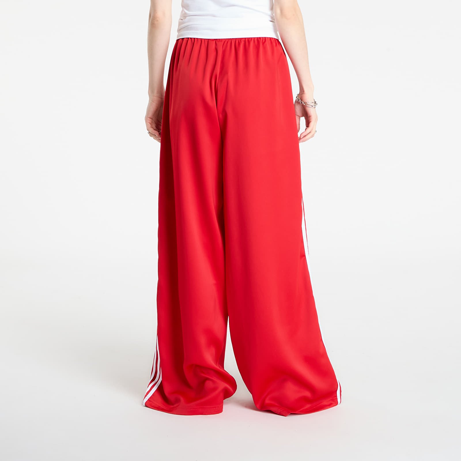 Pants adidas Adicolor Satin Wide Leg Track Joggers Better Scarlet/ Bright Yellow