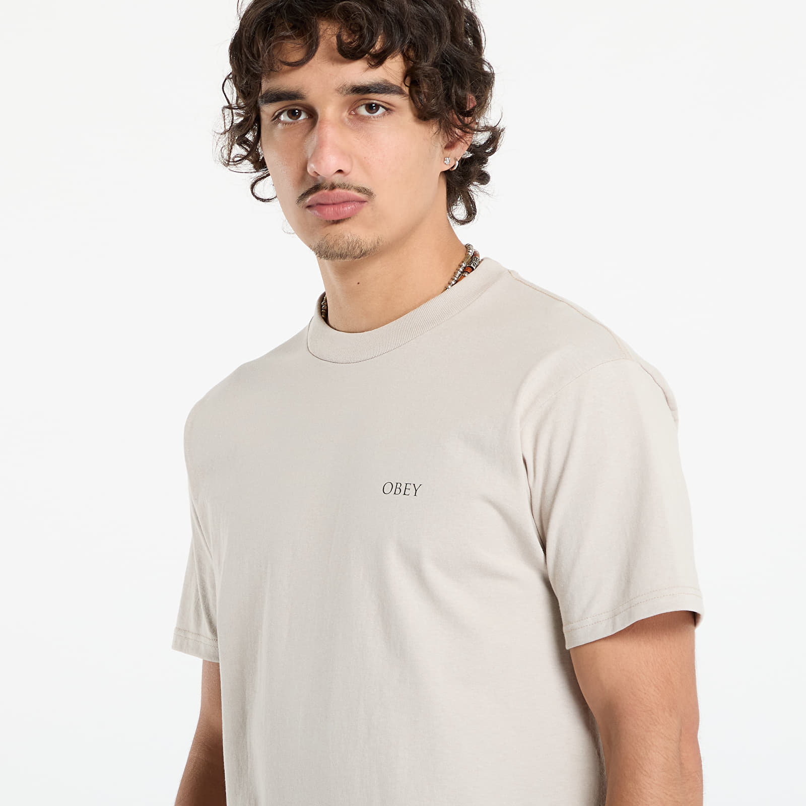 Majice T-shirt OBEY Peace & Justice Statue Tee Silver Grey