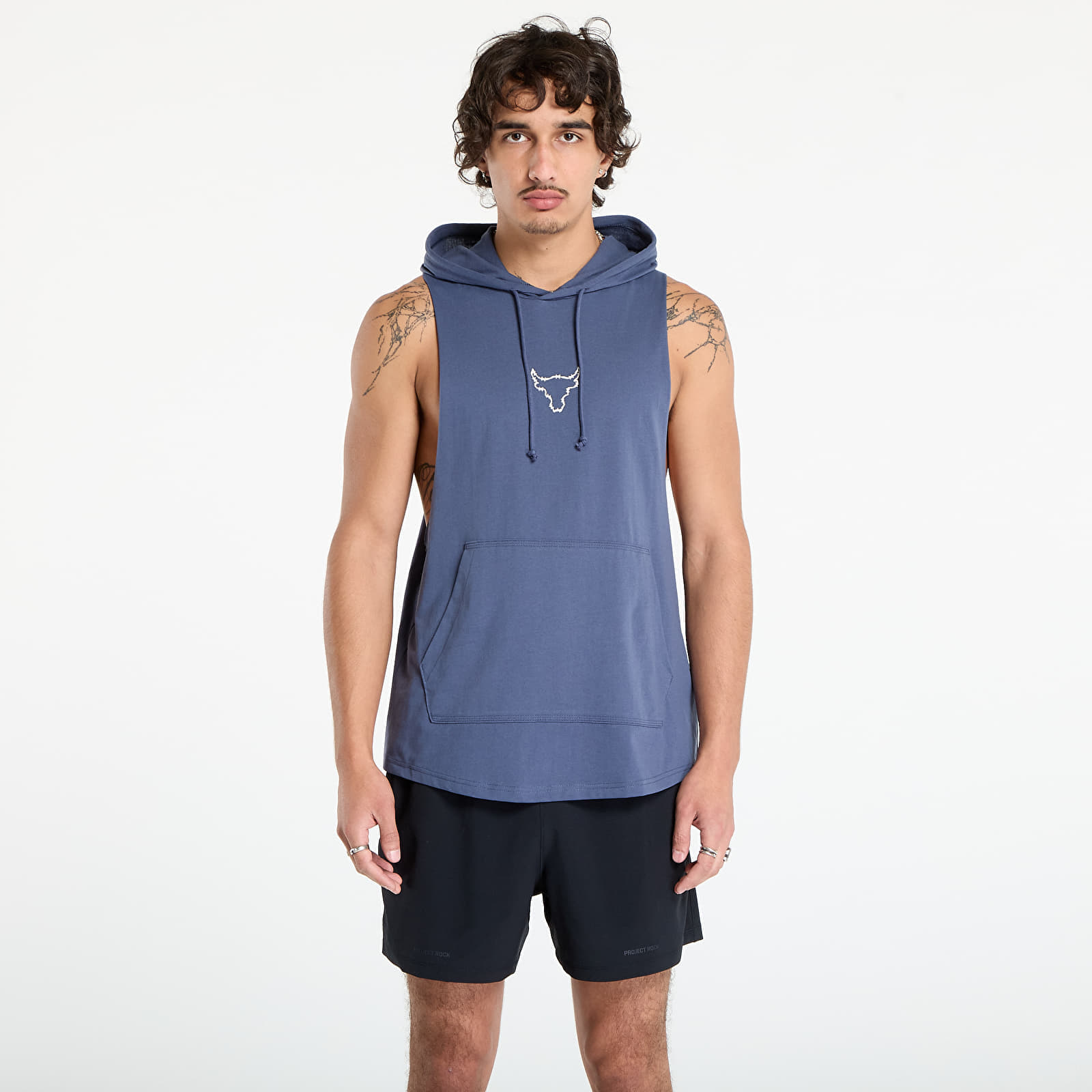 Tricou Under Armour Project Rock Q3PO SL Hoodie Grey XXL