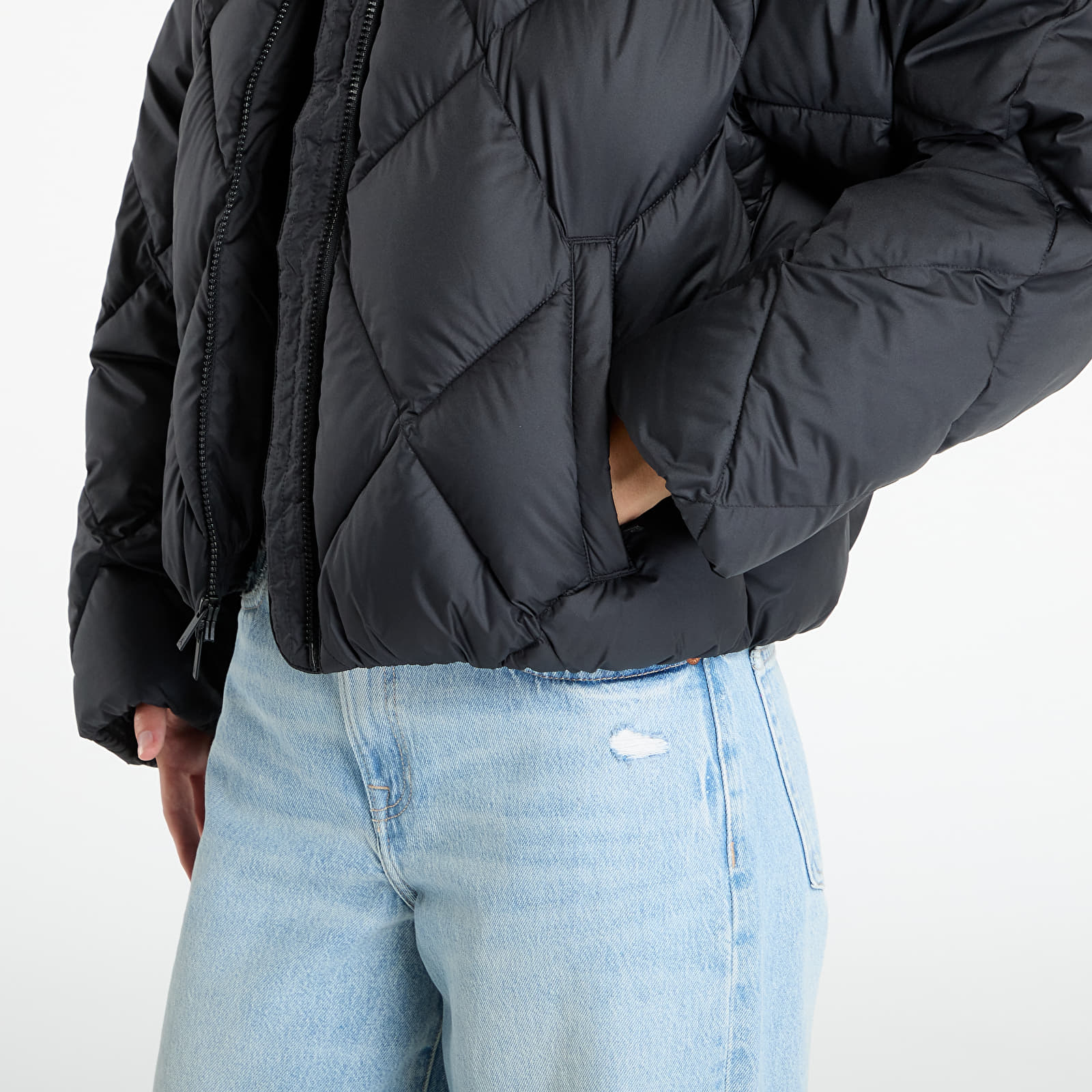 Páperové bundy Jordan Brooklyn Women's Quilted Puffer Jacket Black/ White