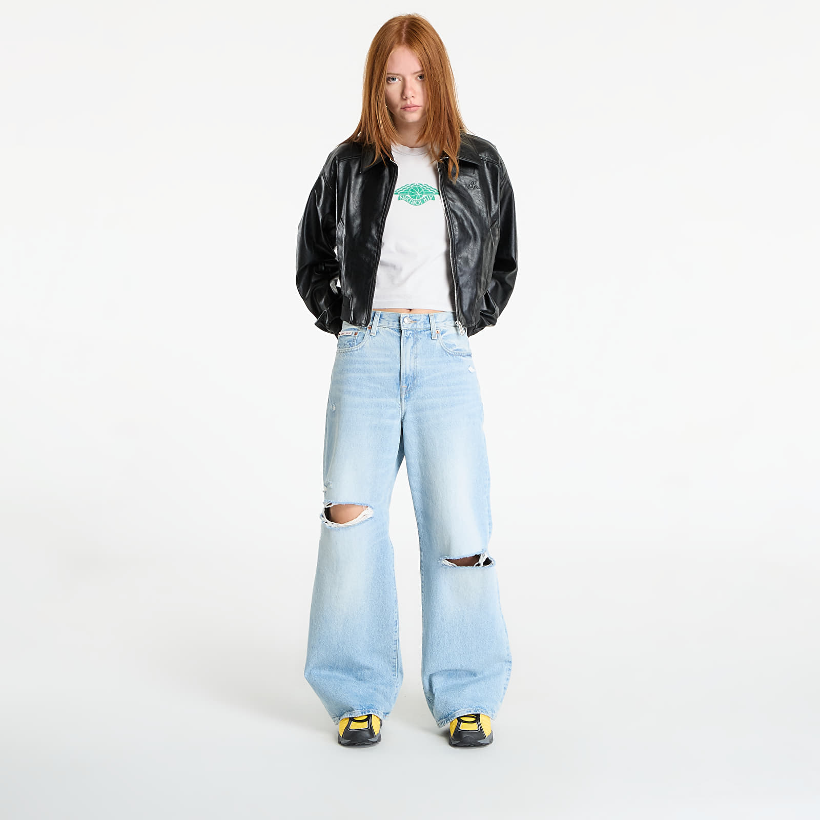 Giacche Calvin Klein Jeans A-Cropped Crinkle Jacket Black