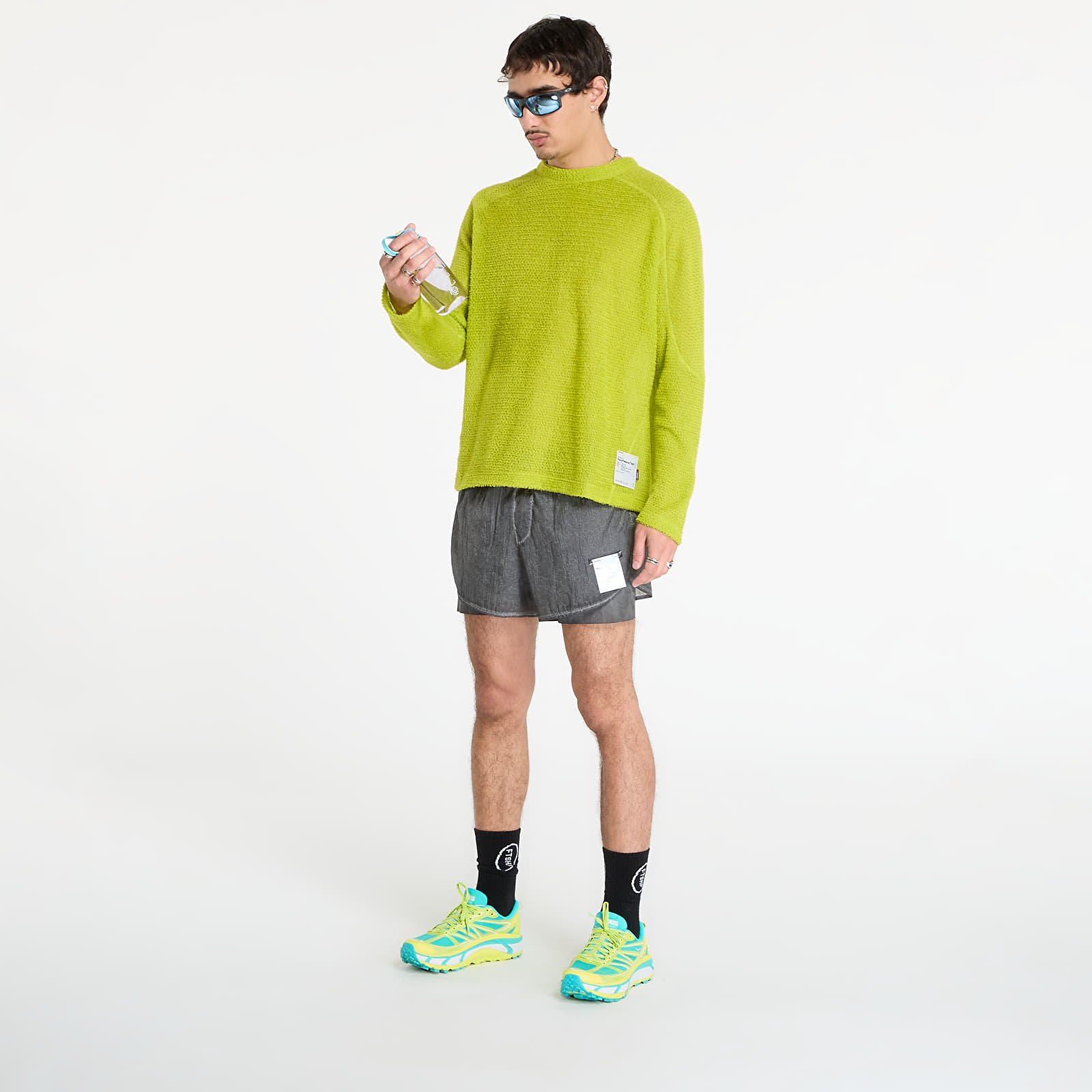 Majice T-shirt Satisfy FuzzFleece AD Long Tee UNISEX Grenoble Green