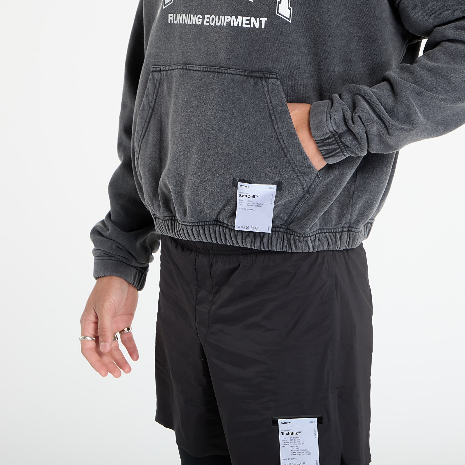 Puloverji   Satisfy SoftCell Hoodie UNISEX Aged Black