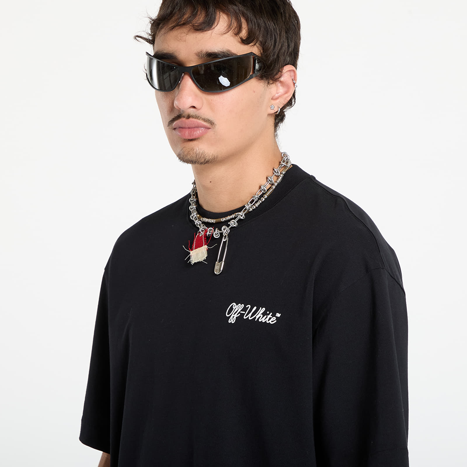 Majice T-shirt Off-White Script Skate S/S Tee Black/ White