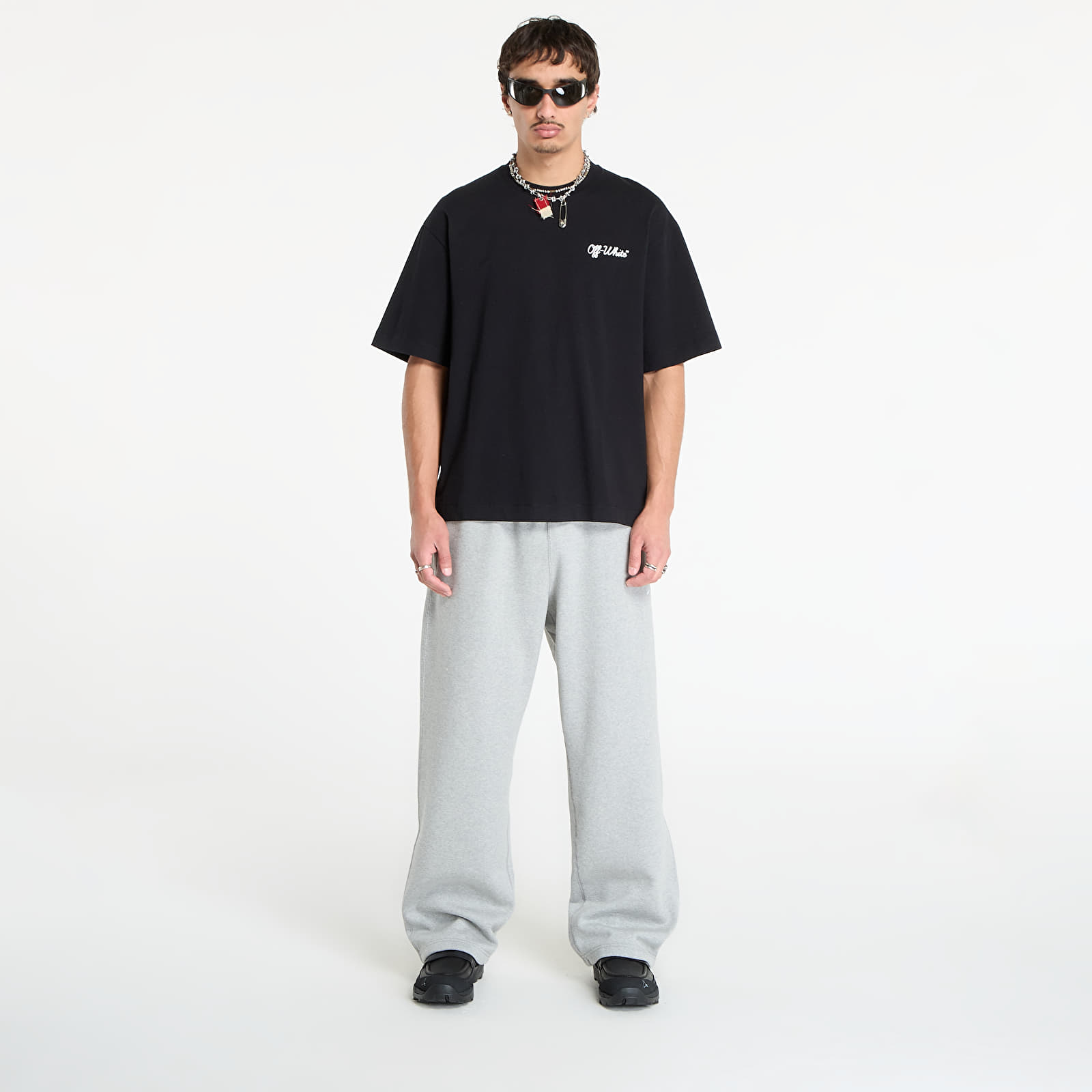 Majice T-shirt Off-White Script Skate S/S Tee Black/ White