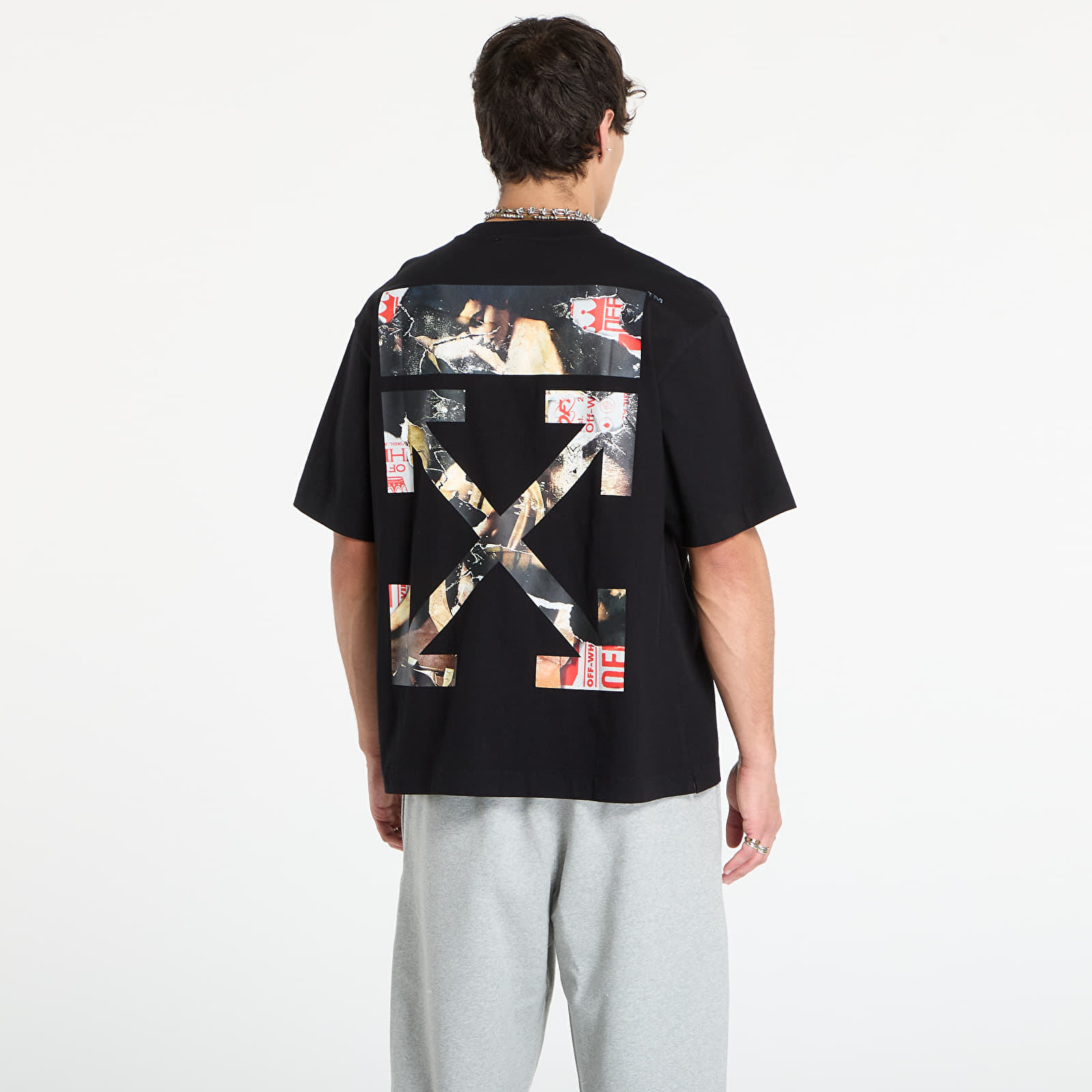 Majice T-shirt Off-White Paint Arrow Skate S/S Tee Black/ White