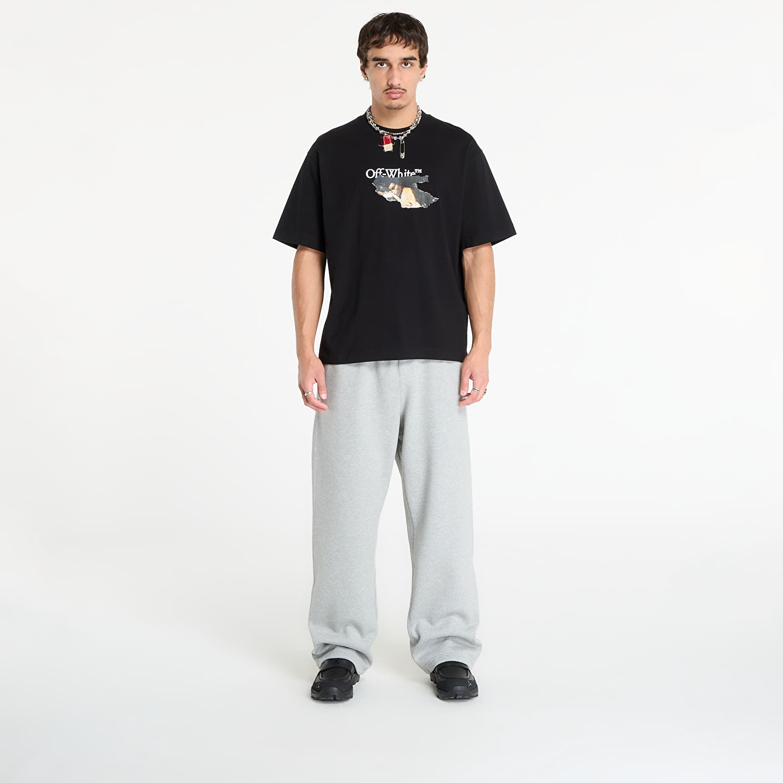 Majice T-shirt Off-White Paint Arrow Skate S/S Tee Black/ White