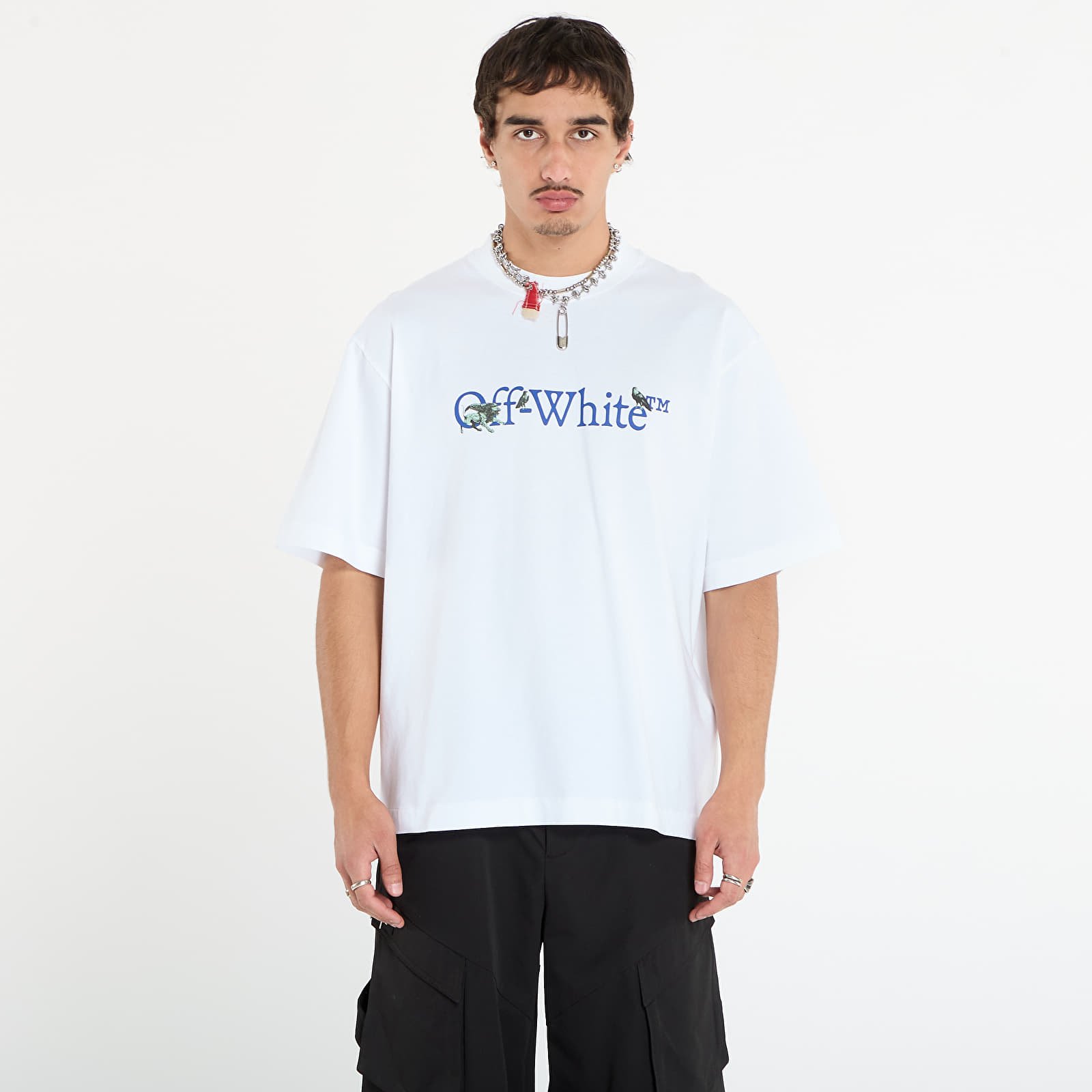 Magliette da uomo Off-White Grifon Arrow Skate S/S Tee White/ Nautical Blue