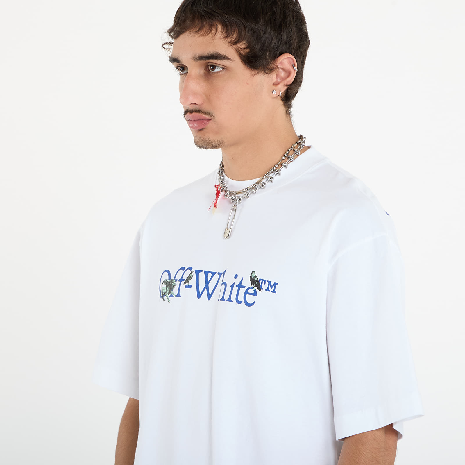Magliette da uomo Off-White Grifon Arrow Skate S/S Tee White/ Nautical Blue