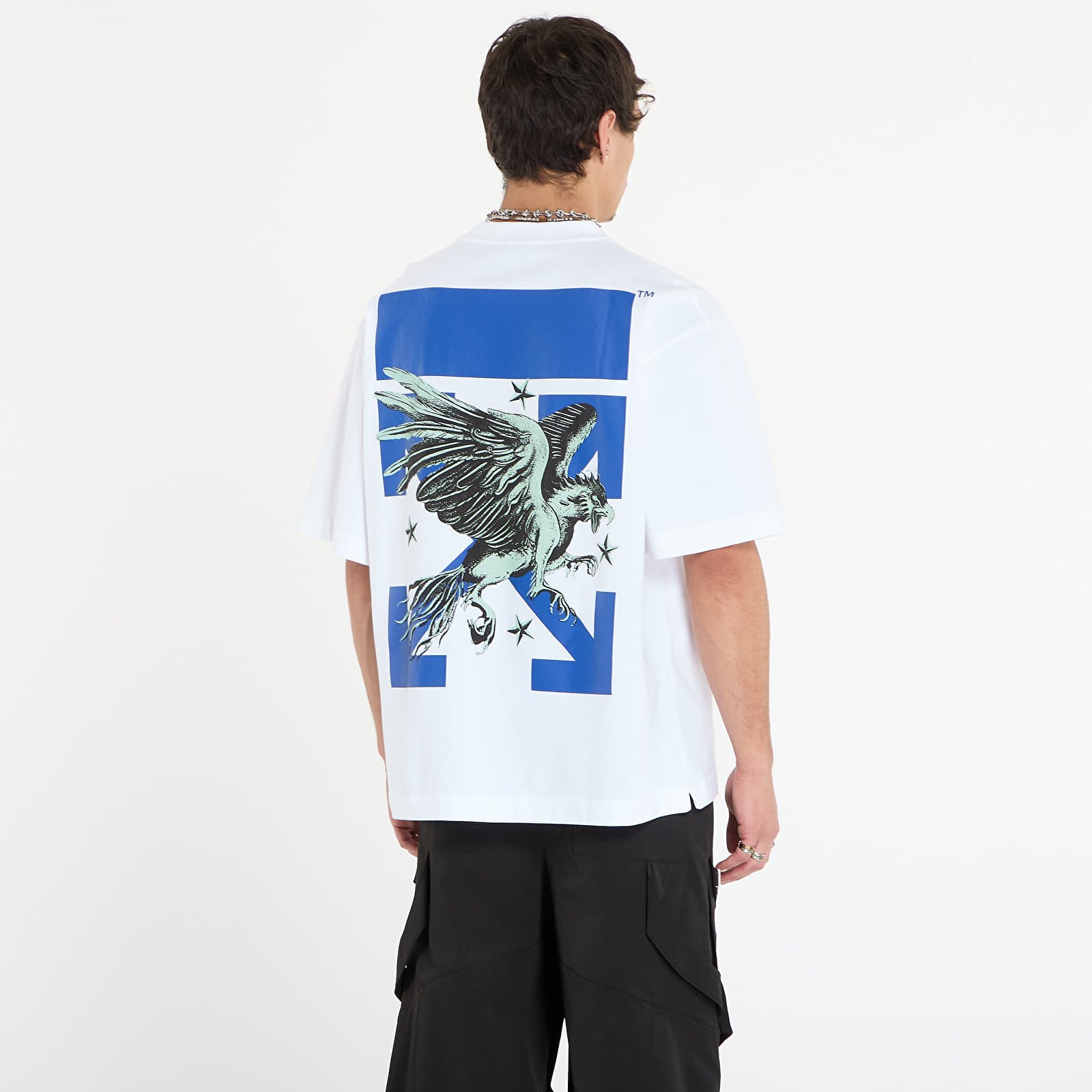 Magliette da uomo Off-White Grifon Arrow Skate S/S Tee White/ Nautical Blue