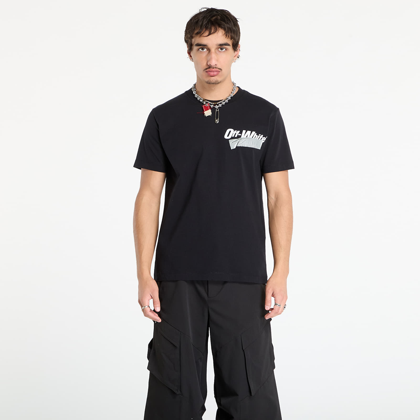 Tricou Off-White Cupid Tape Slim S/S Tee Black/ White L