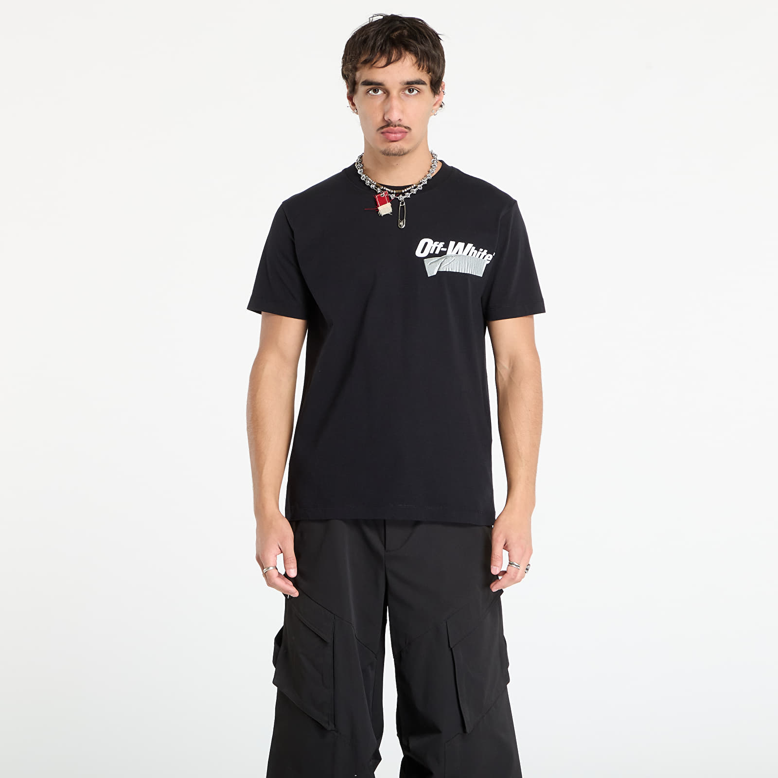 Majice T-shirt Off-White Cupid Tape Slim S/S Tee Black/ White