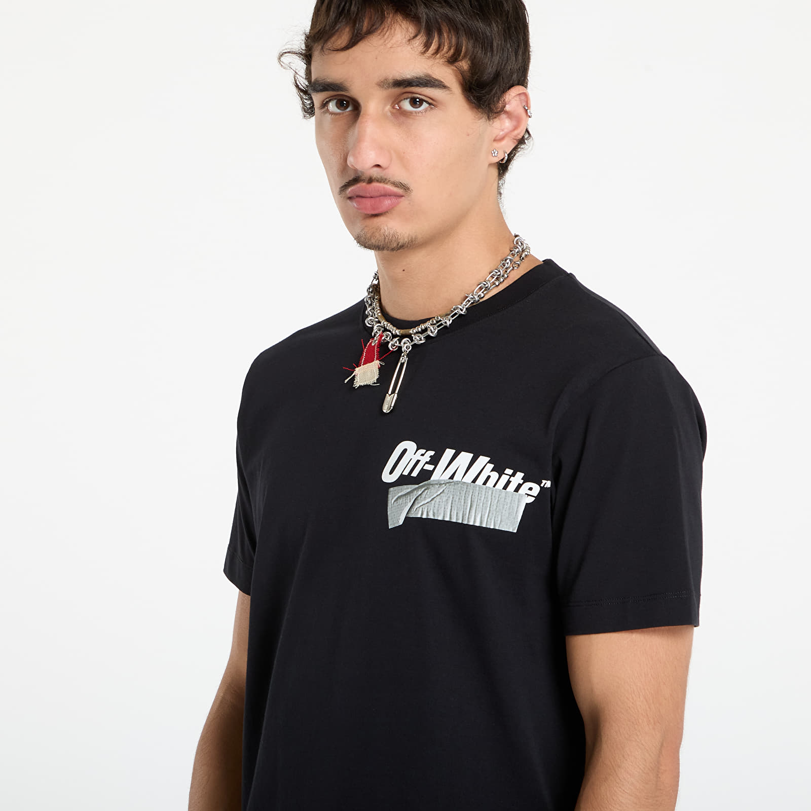 Majice T-shirt Off-White Cupid Tape Slim S/S Tee Black/ White
