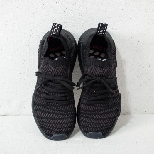 Originals mens nmd_r1 stlt primeknit trainers core black/utility black/solar pink clearance