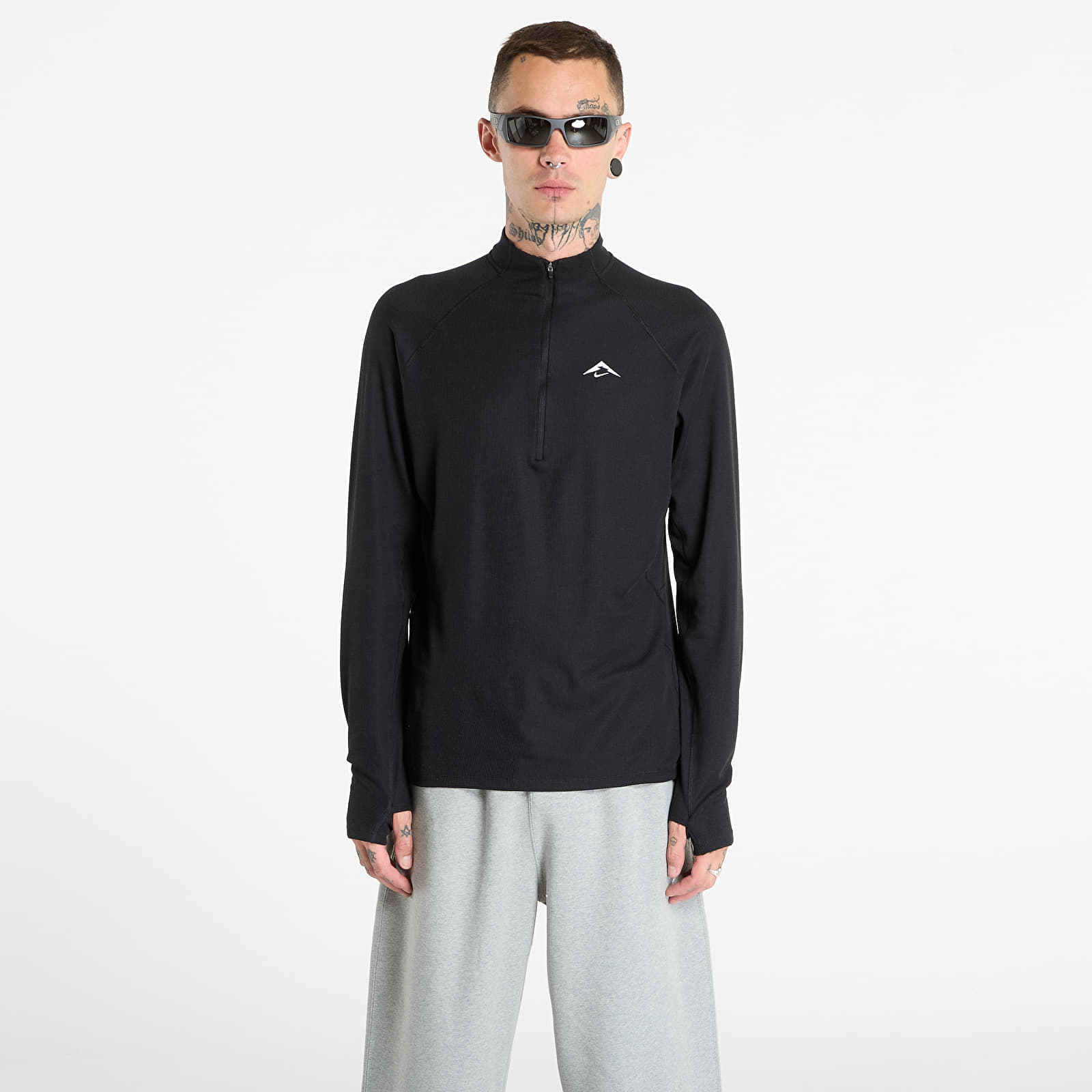 Tricou Nike Trail Mens Dri-FIT 1/2-Zip Mid Layer Top Black/ Summit White XL