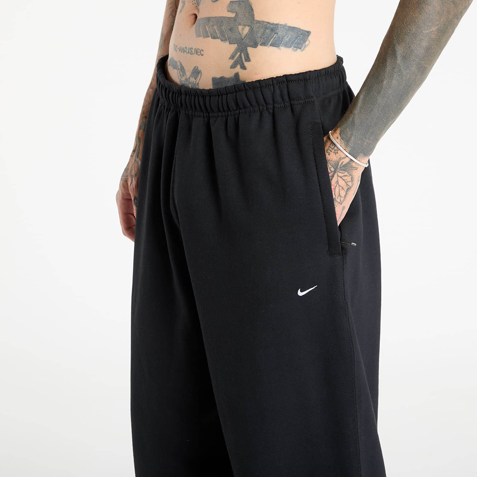 Φόρμες Nike Solo Swoosh Men's Cuffed Fleece Pants Black/ Black/ White