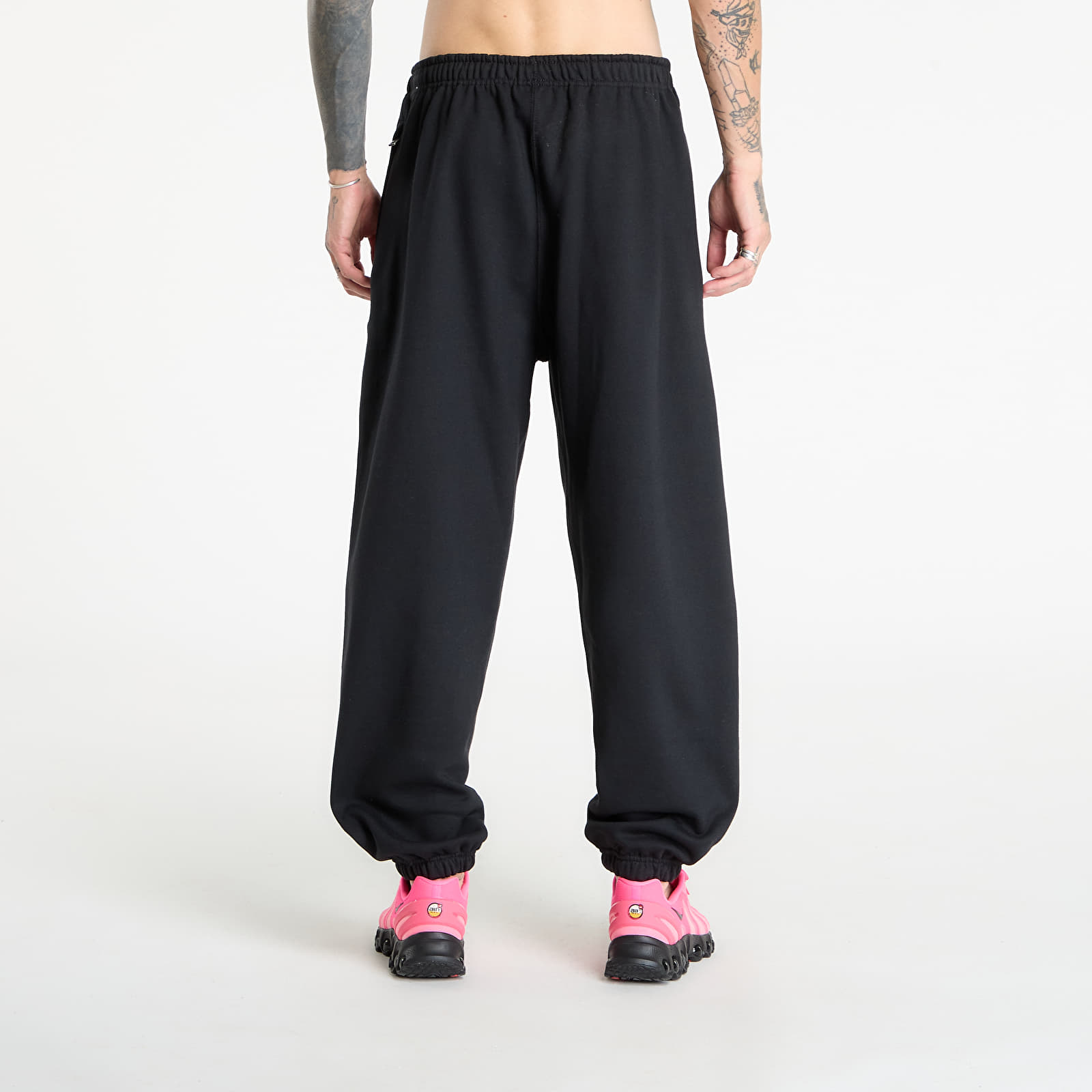 Φόρμες Nike Solo Swoosh Men's Cuffed Fleece Pants Black/ Black/ White