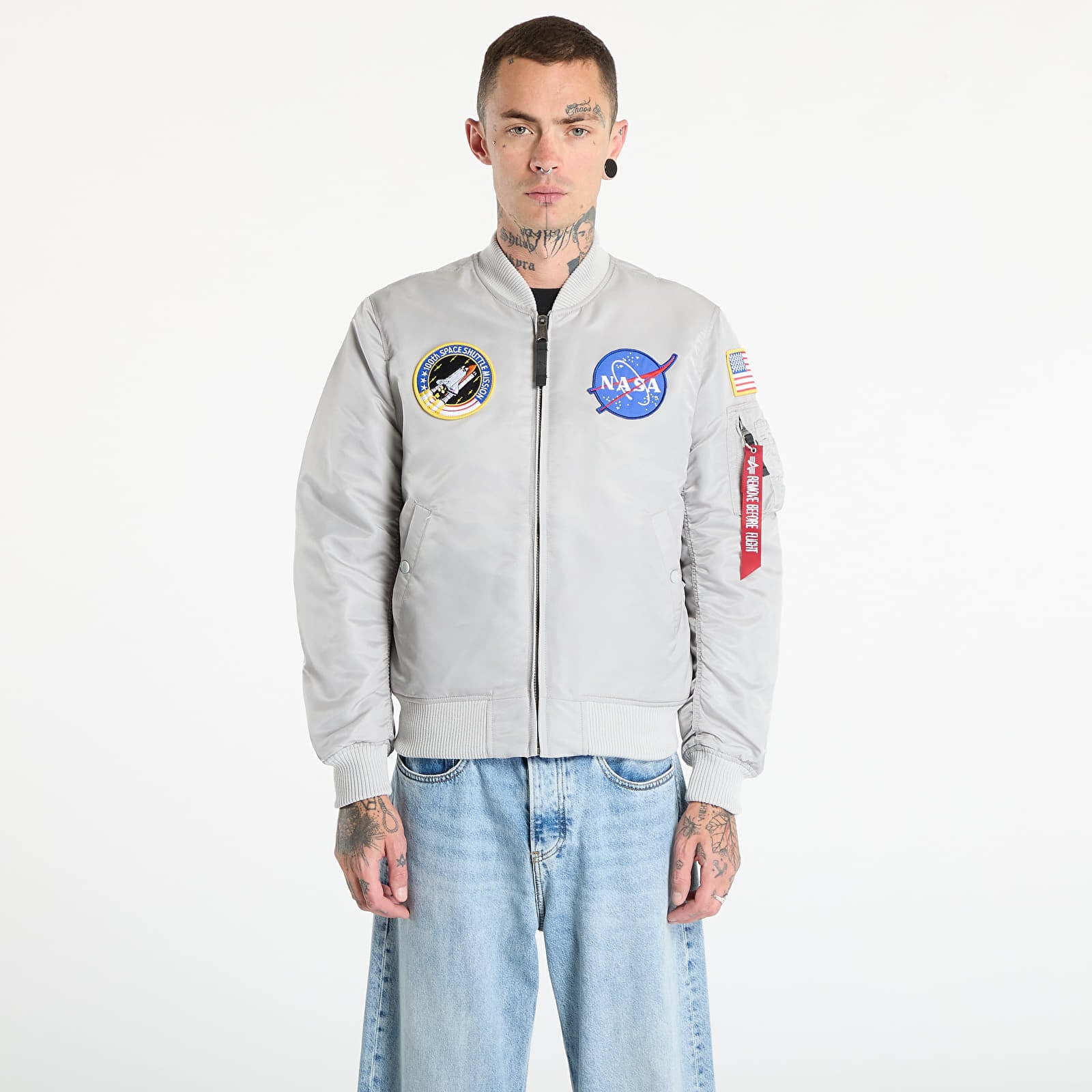 Bomber Alpha Industries MA-1 VF Vintage Fit NASA Pastel Grey M